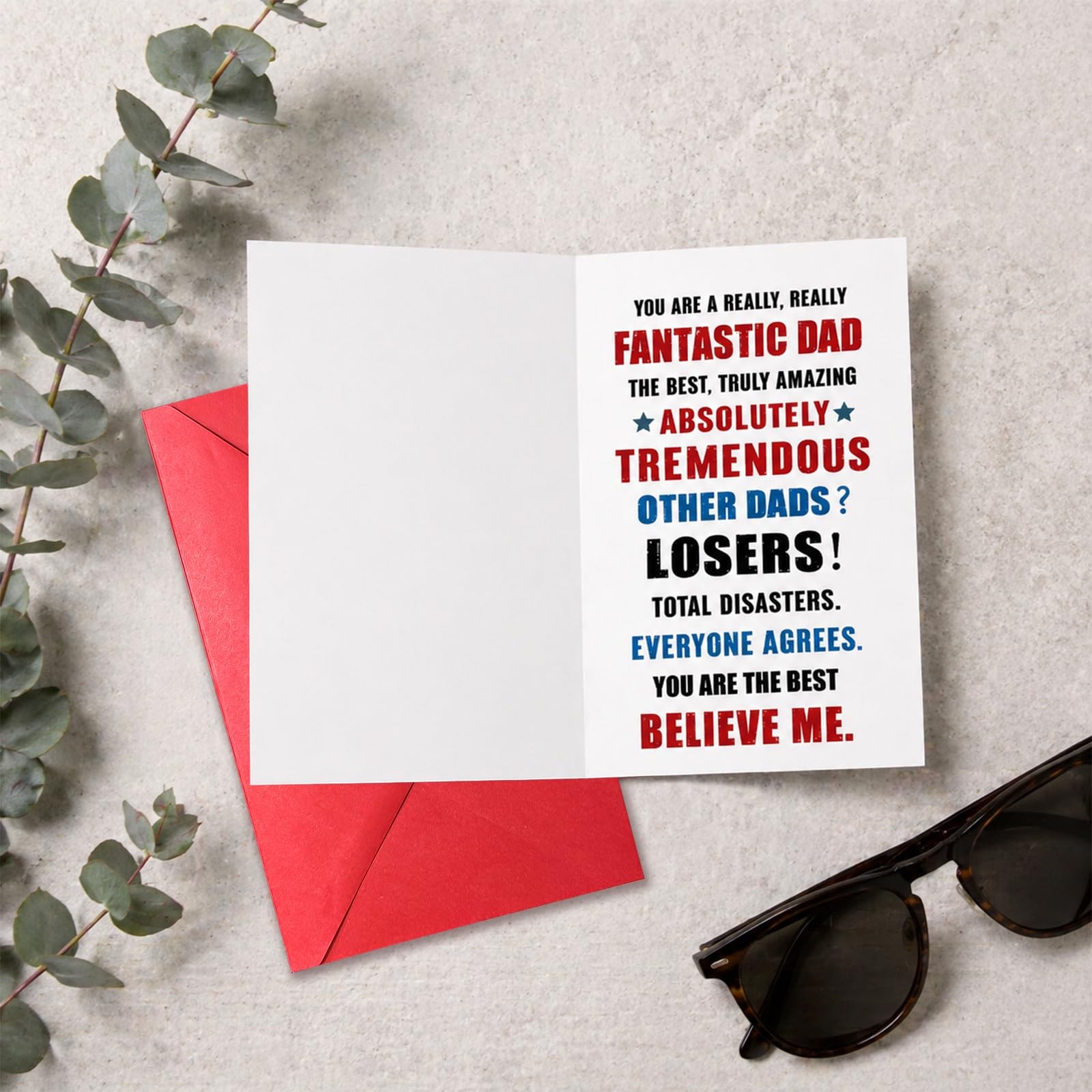 CoconutGo Funny Trump Father’s Day Card for Dad, 5.3 X 8 Inches, White