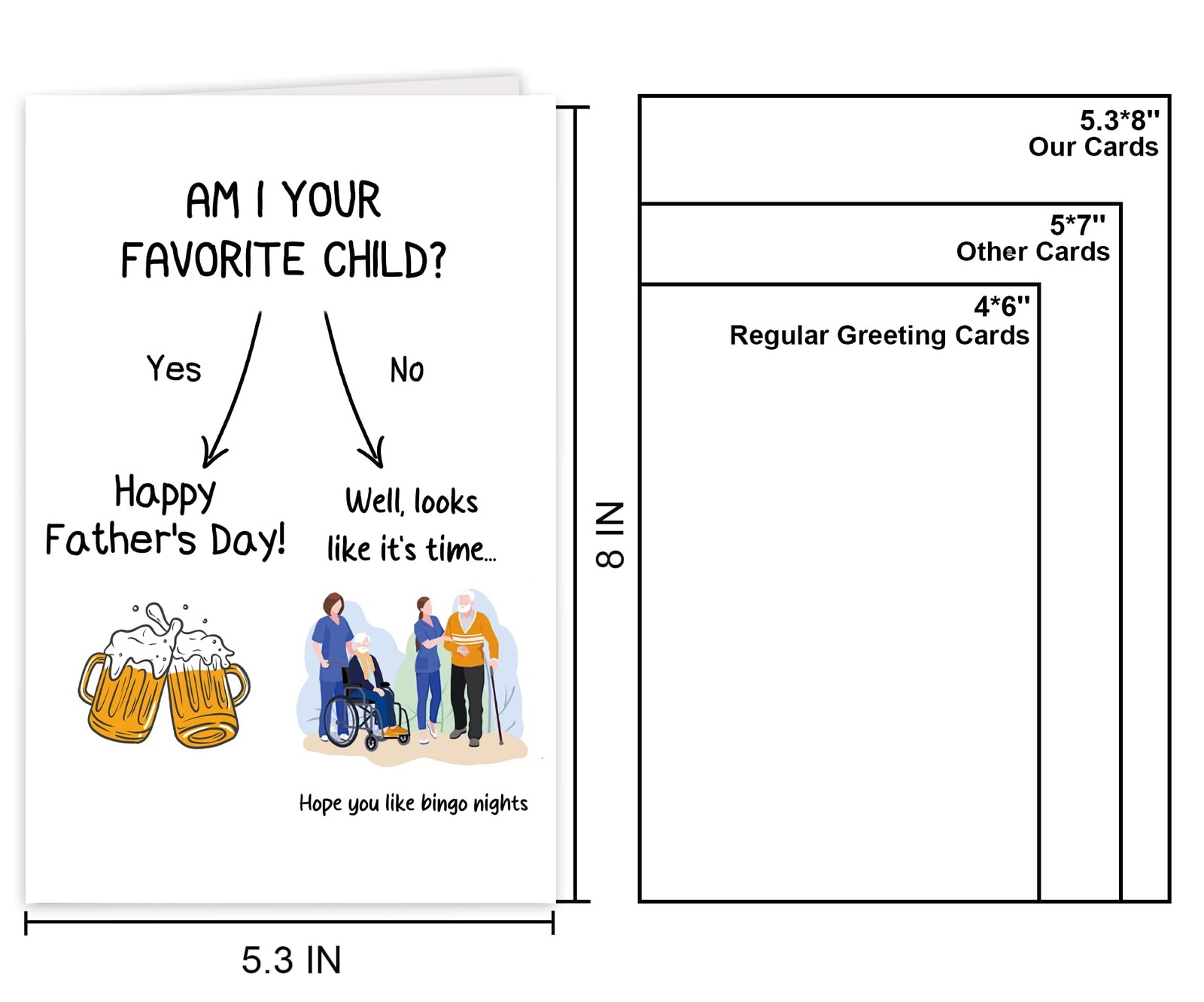 Bhiosng Funny Father’s Day Card for Dad Stepdad 5.3 inches x 8 inches, #3