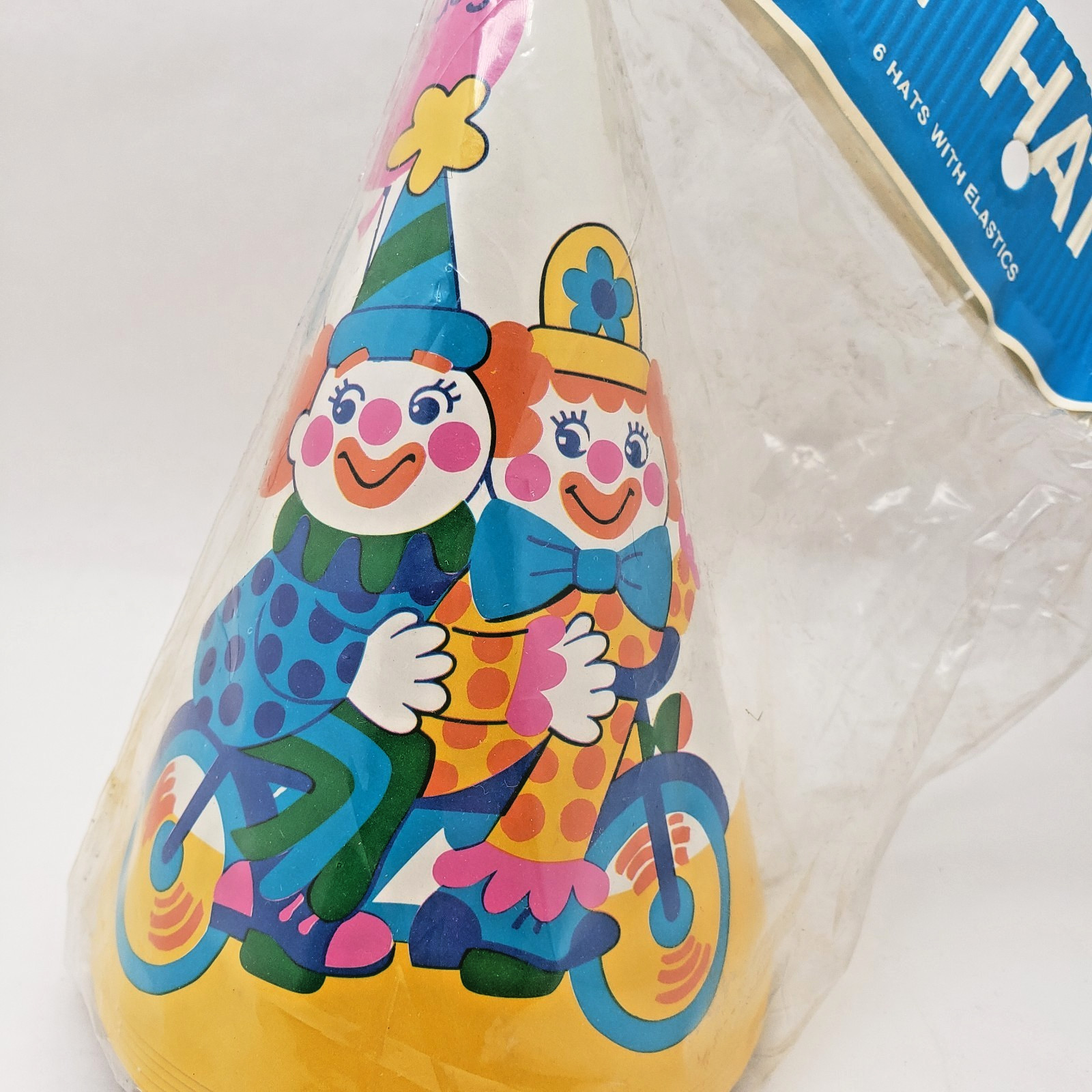 VINTAGE General Mills CLOWN BIRTHDAY Party Hats New Old Stock SET OF 6 Unopened
