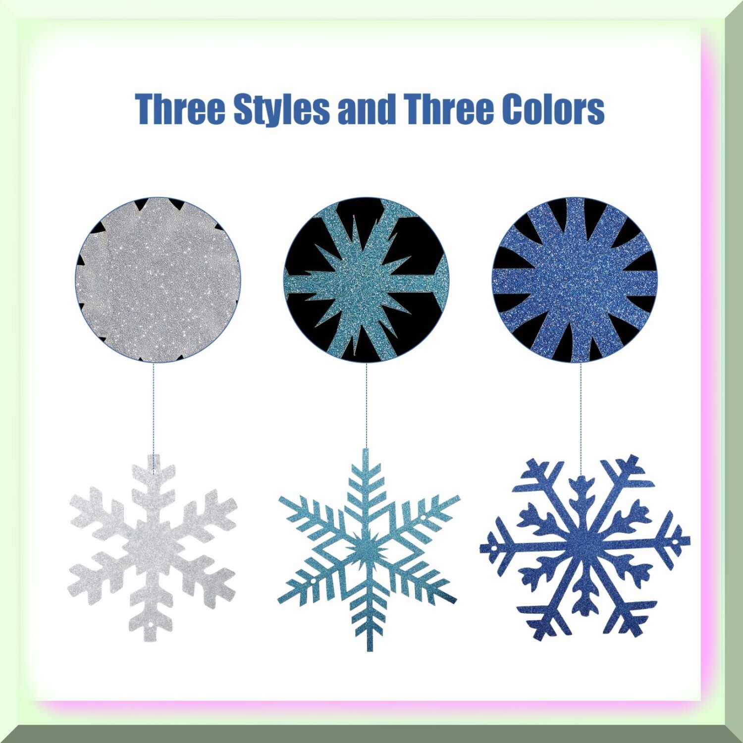 Snowflake String Garland for Winter Party Decorations