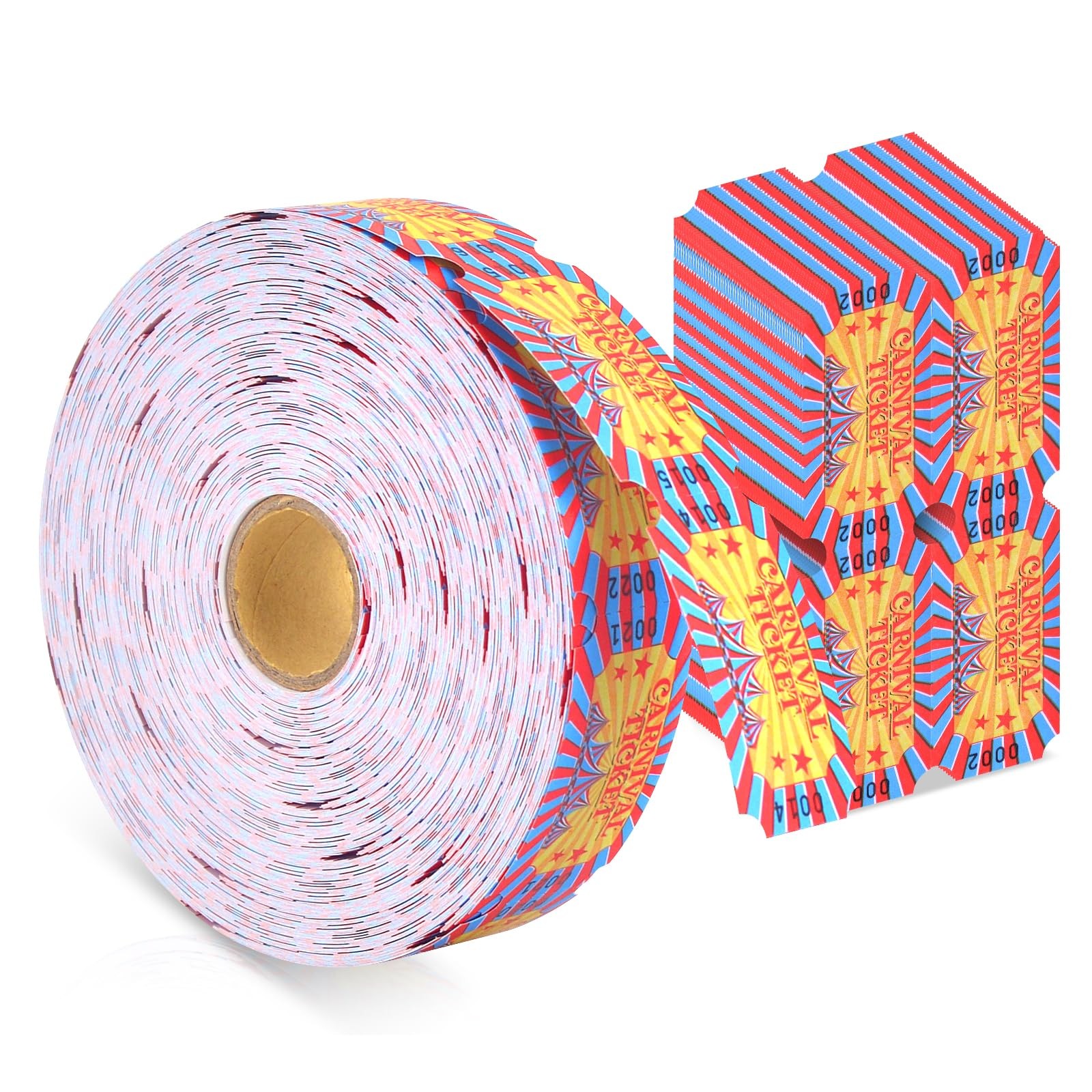 1000 Count Single Roll Admission Event Carnival Raffle Tickets Party Decor
