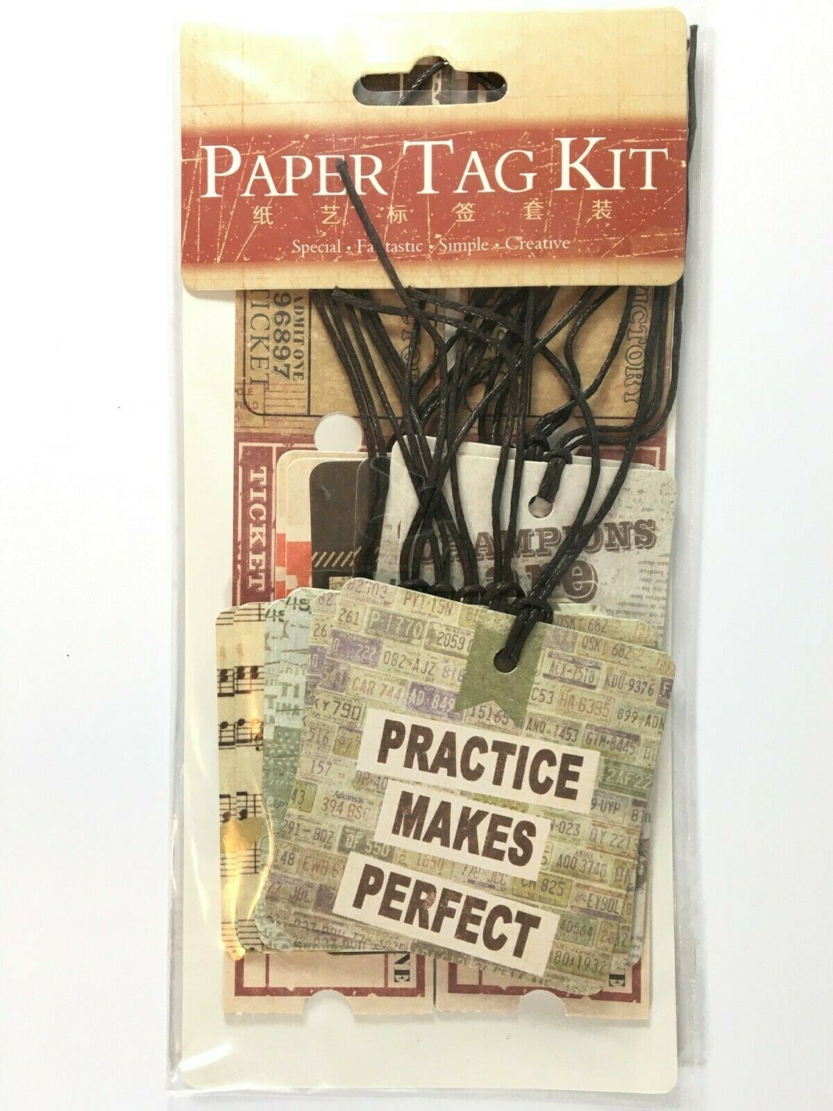 Set of 10 Different Themes of Paper Gift Tags (24 pieces per pack) with Strings