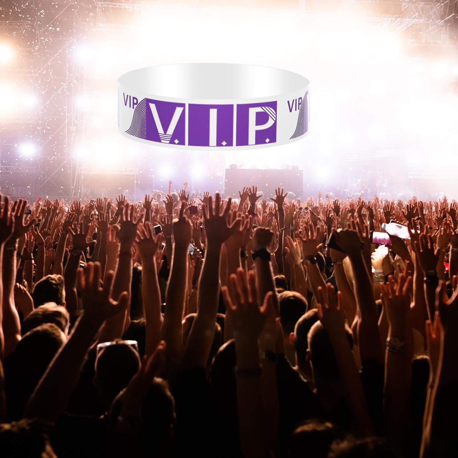 100 Pcs VIP Wristbands for Events Concert Club Amusement Park Party Bracelets