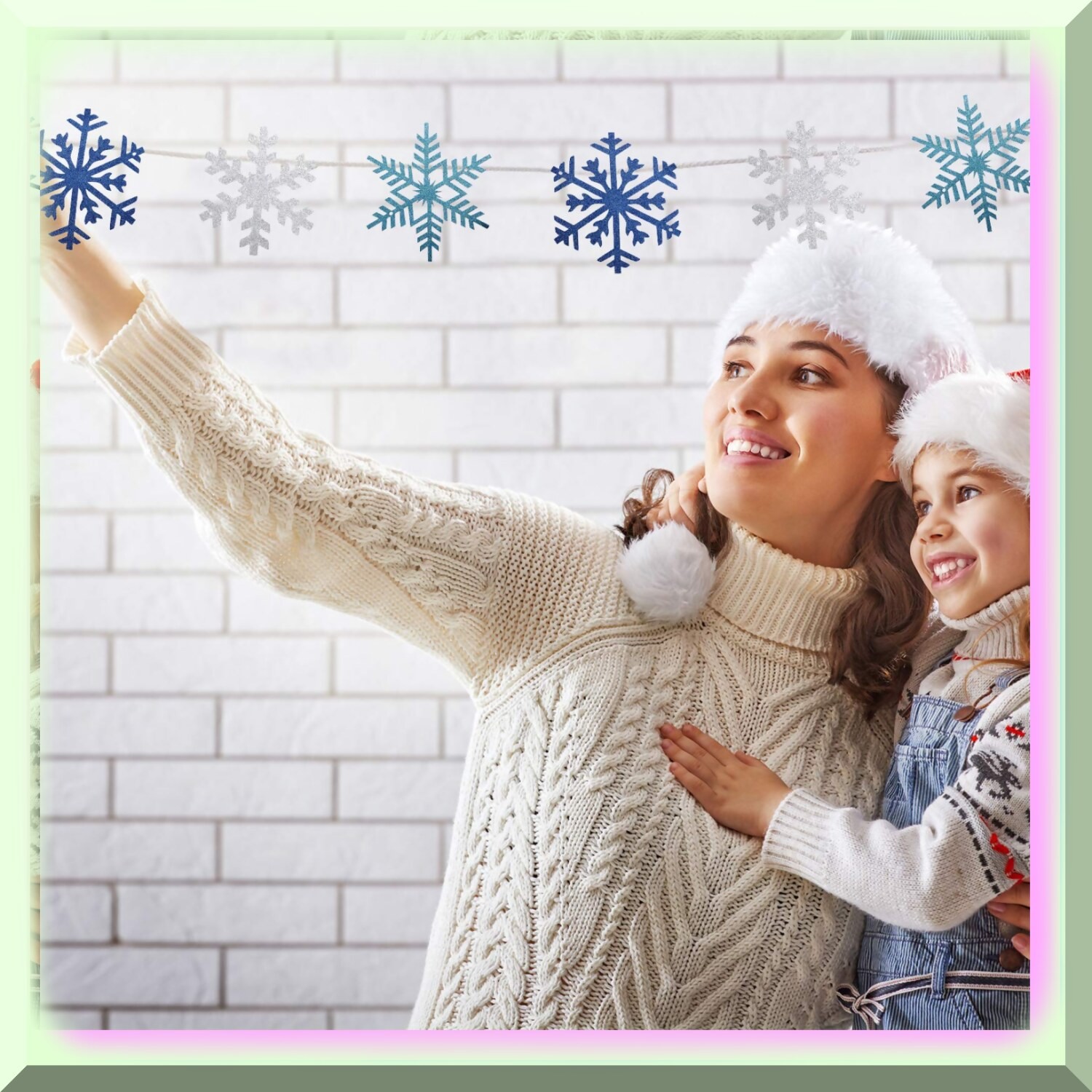 Snowflake String Garland for Winter Party Decorations