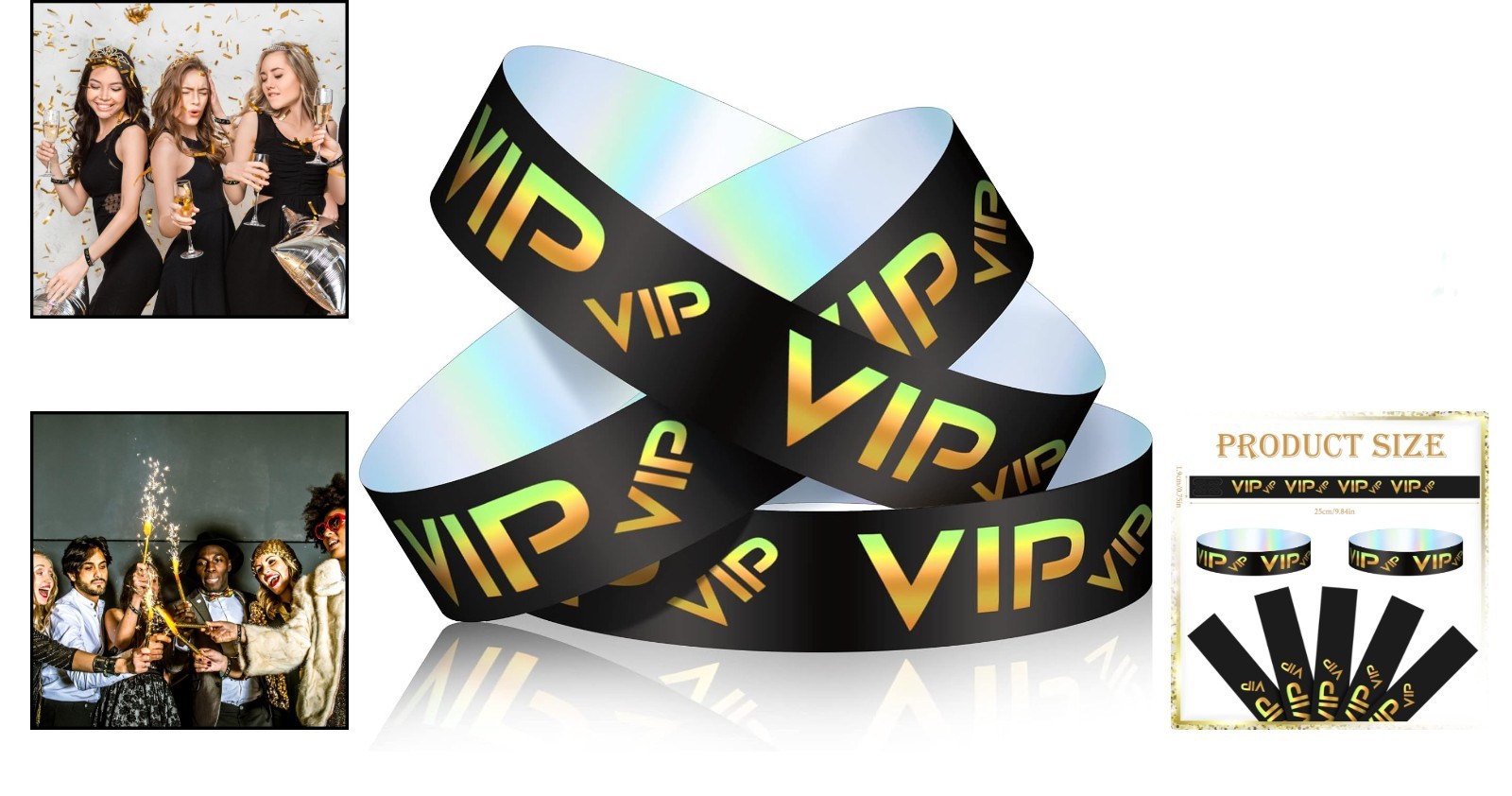 500 Pack VIP Plastic Wristbands Waterproof Bracelets for Events Concerts Parties