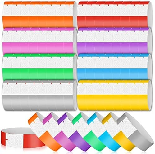 800 PCS Paper Wristbands for Events Party, 8 Colored Hand Wrist Bands Waterproof