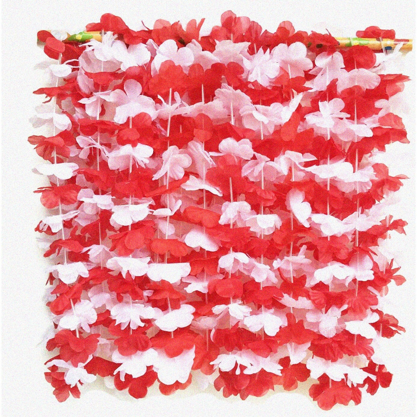 Red and White Tropical Flower Necklaces