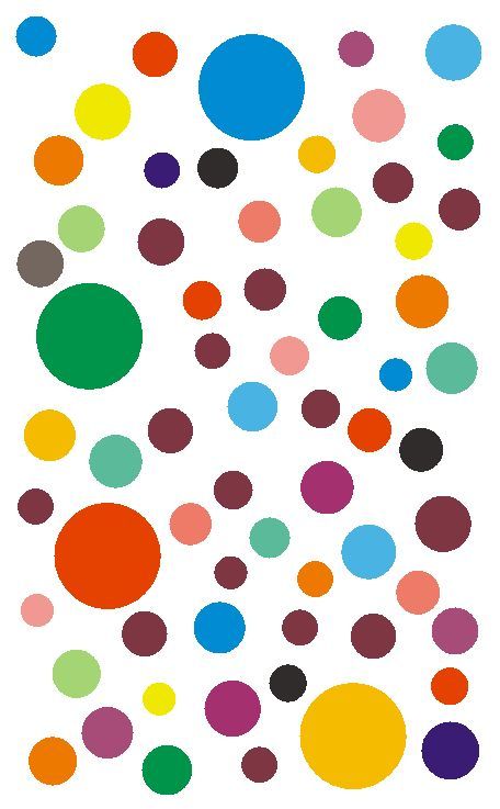 Assorted Colors & Sizes Round Label Dots Stickers MADE IN USA Scrap booking