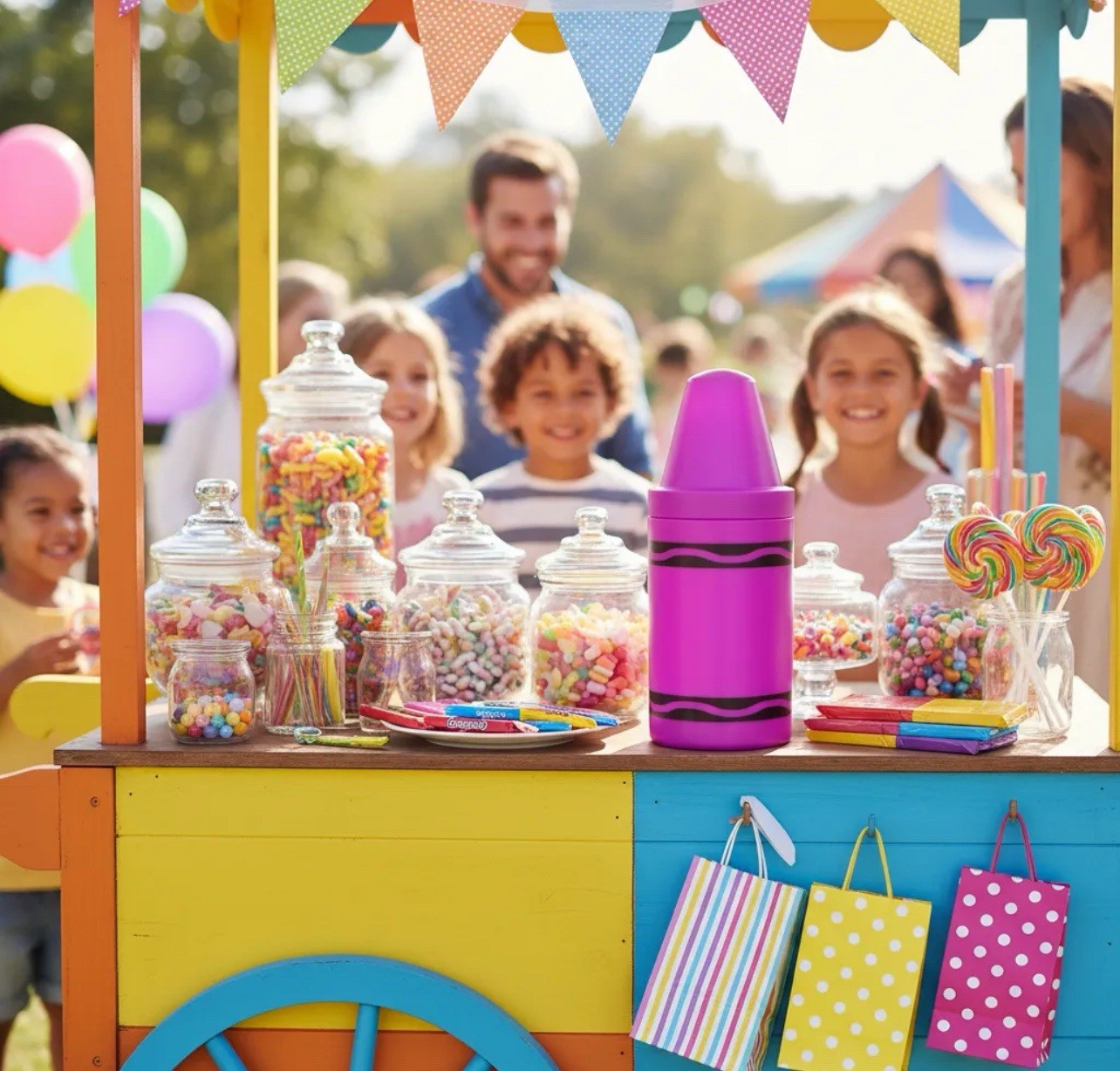 Crayons Cup Dulcero 10pc Plastic Table Centerpiece Party Candy Favor Crayola