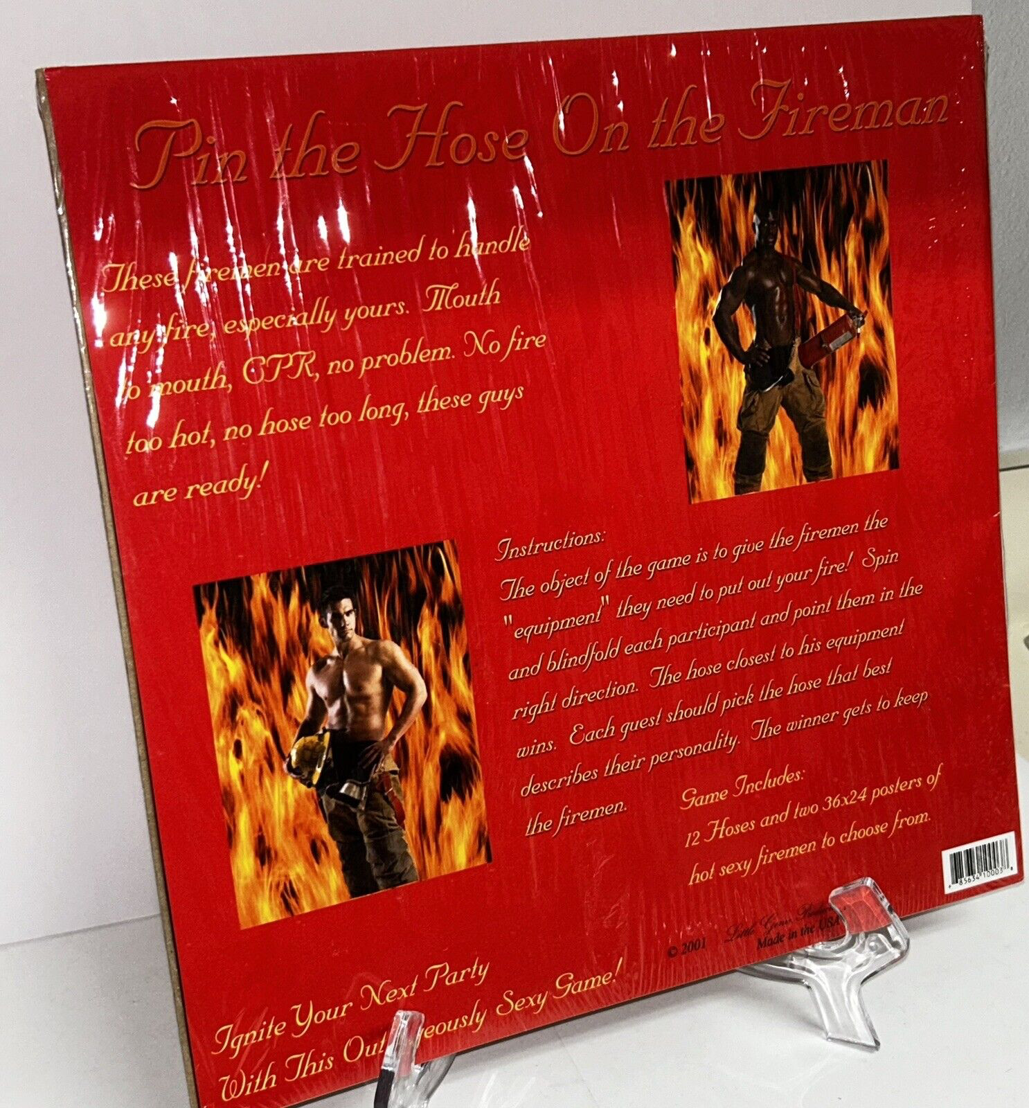 Pin The Hose On The Fireman Bachelorette Bridal Shower Party Game Unused 2001