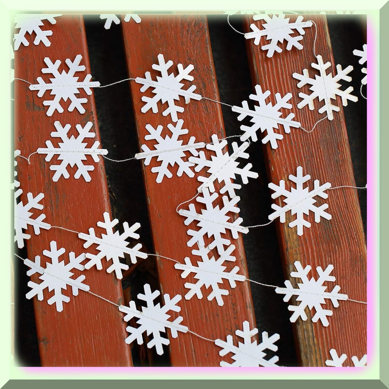 Winter Snowflake Paper Fan and Garland Set