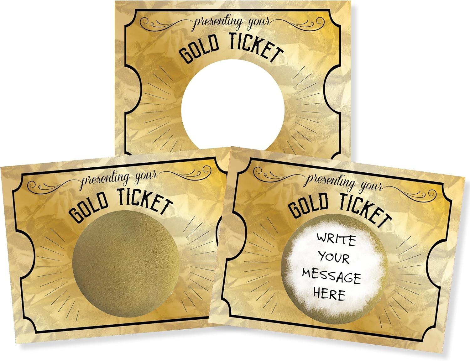 Gold Ticket Scratch Off Labels – 20 Pack Promotional Items