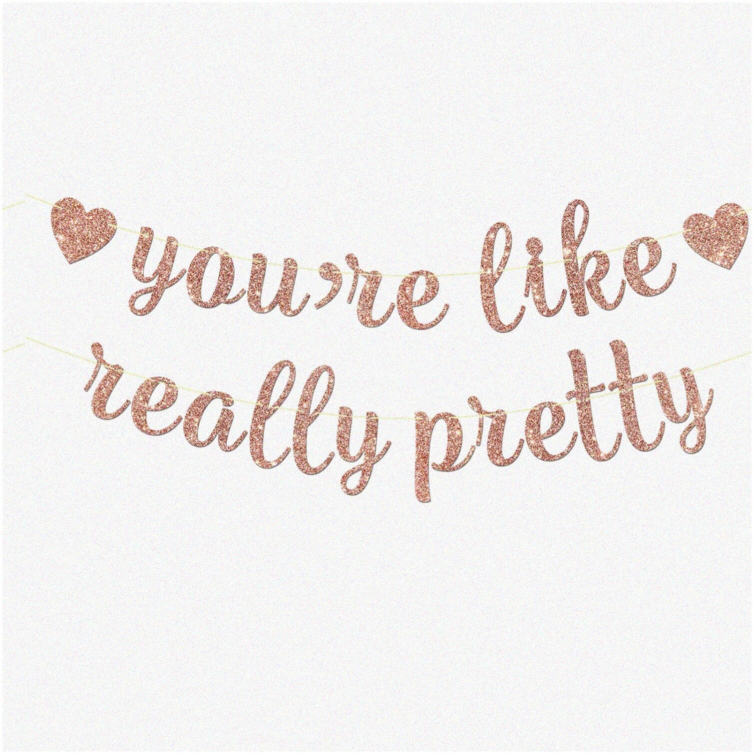 Rose Gold Celebration Banner with Glitter Paper