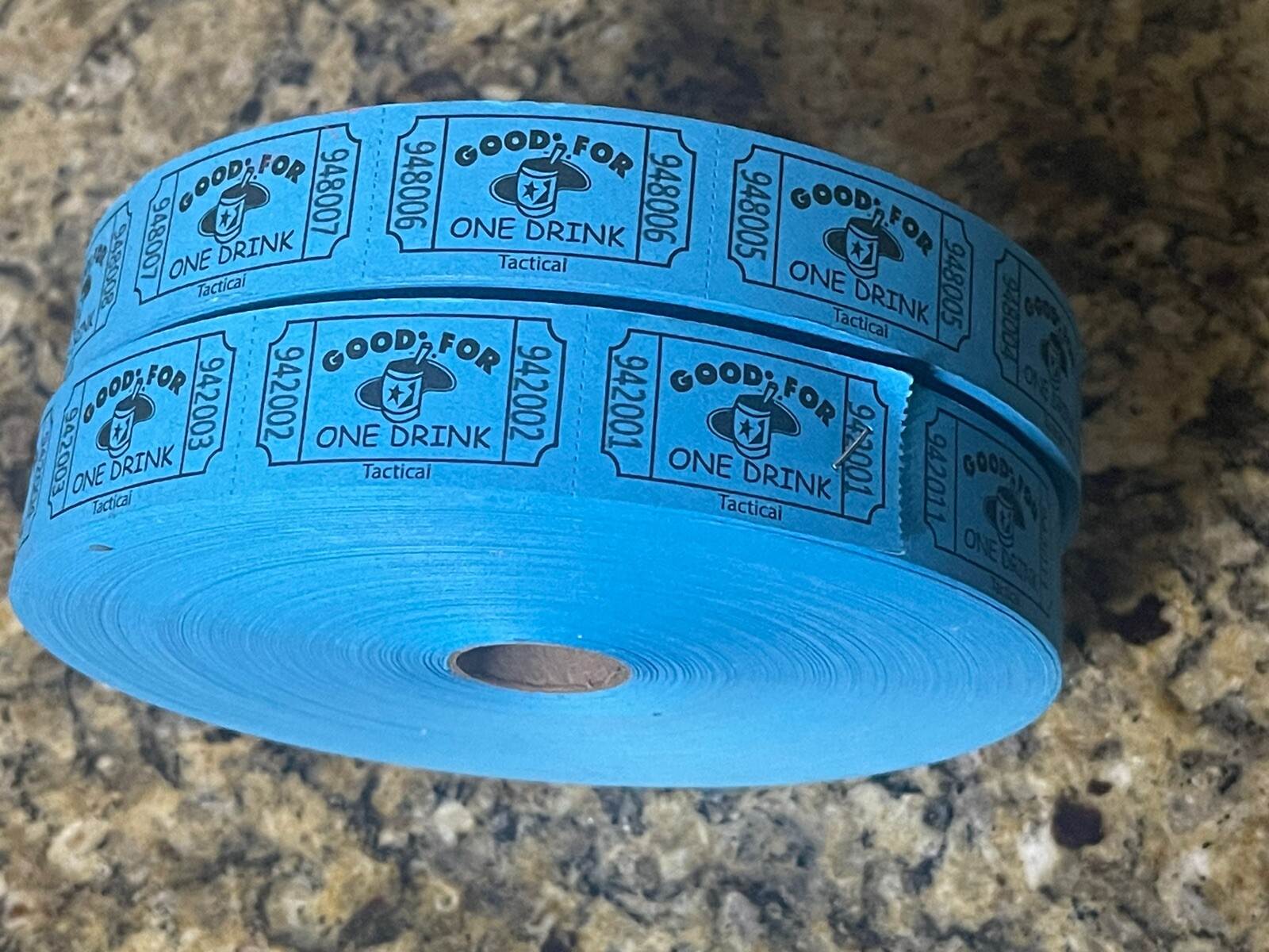 GOOD FOR ONE DRINK Single Tickets Stub Roll of 4000 for Party, BLUE
