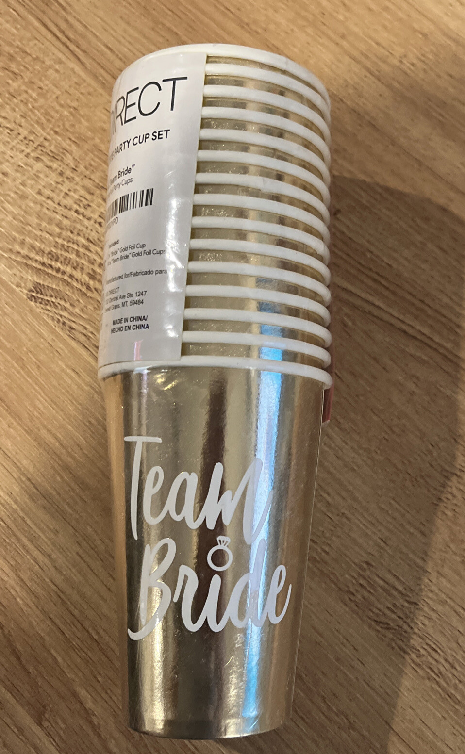 15 Bachelorette Party Cups in Metallic Gold for Bride & Team Bride Bridesmaids