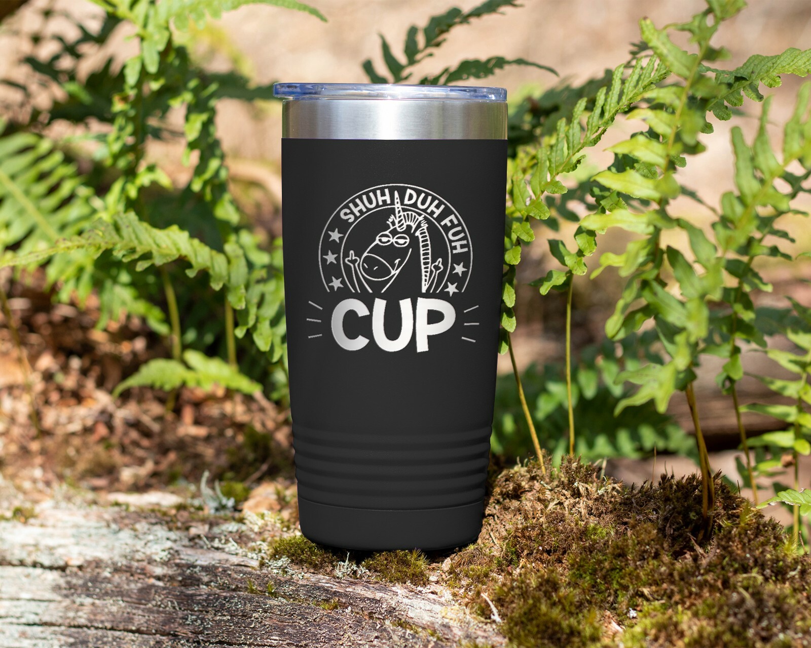 Coffee Tumbler SHUH DUH FUH CUP Funny 20oz Stainless Steel Travel Tumbler -Black