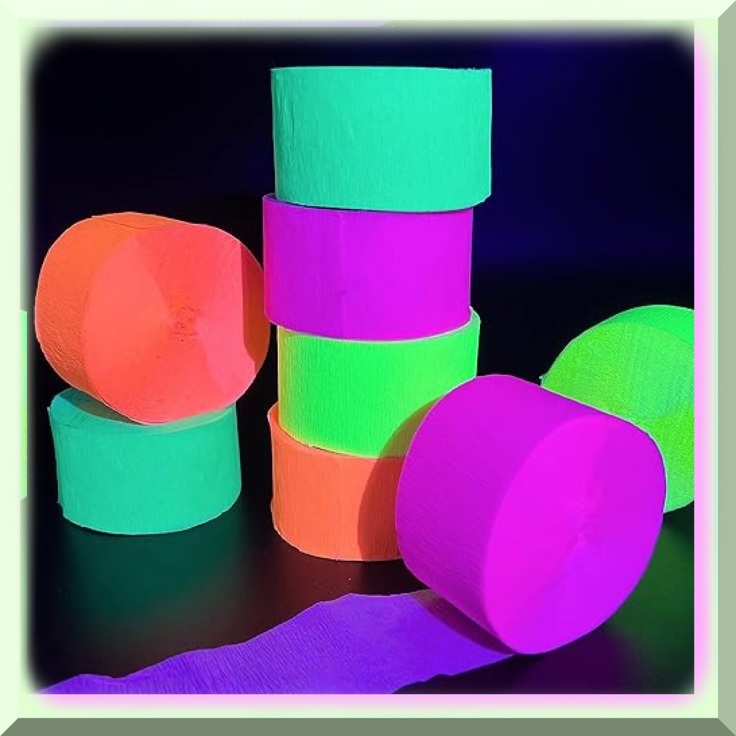 Neon Party Streamers for Blacklight Decorations
