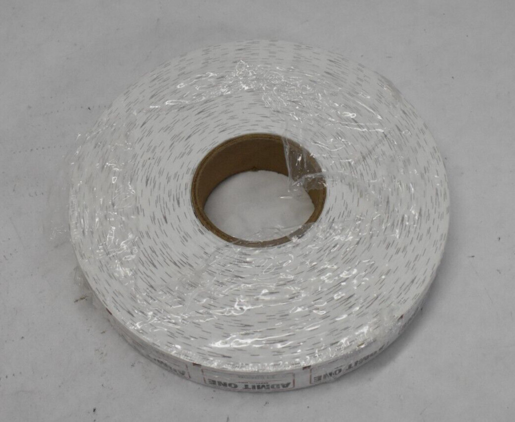 Raffle Ticket Roll of 2000 Tickets White Single Coupon Ticket Roll 759-131