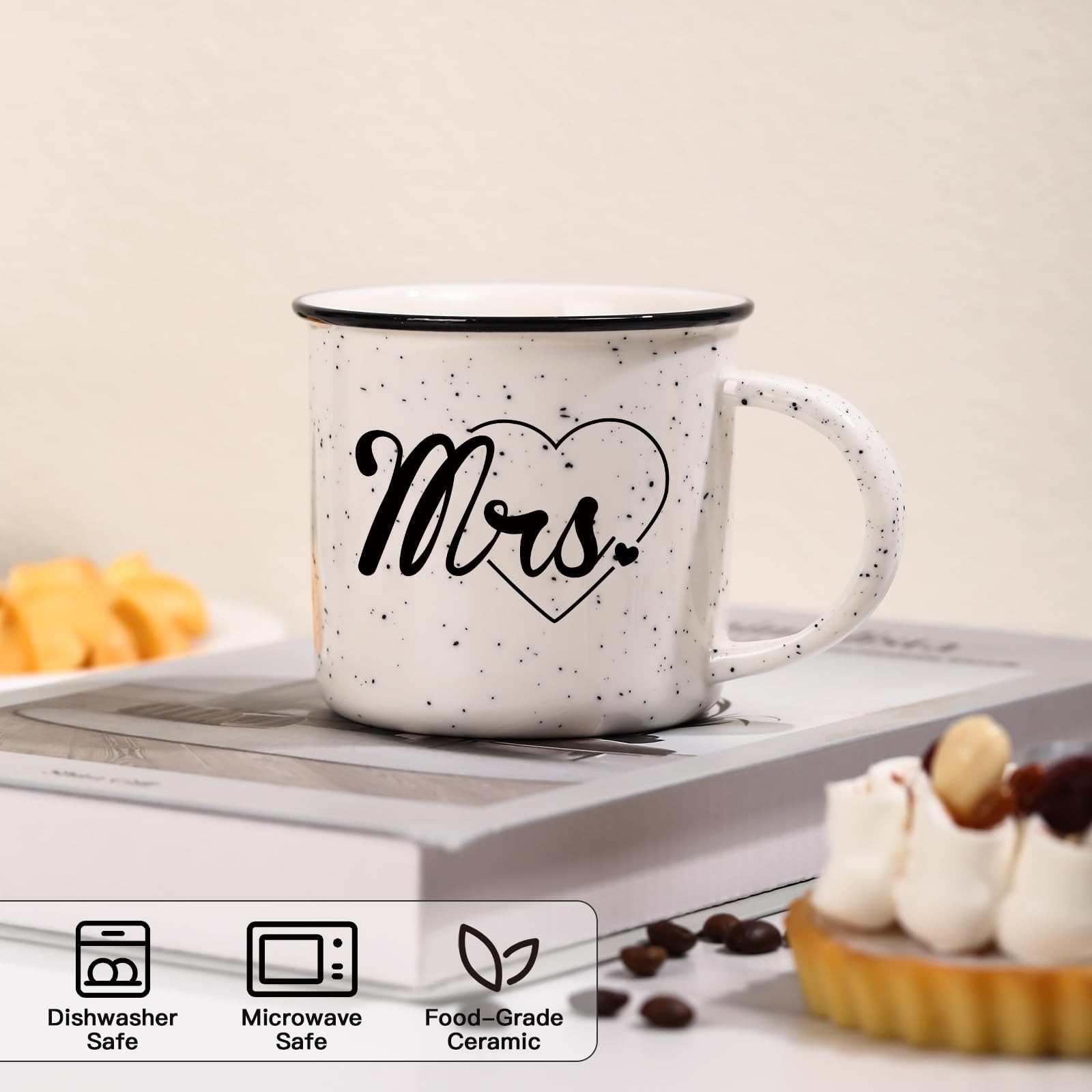JOVGANK Wedding Gifts for Couples 2026, Mr and Mrs 10 ounces, Black/White