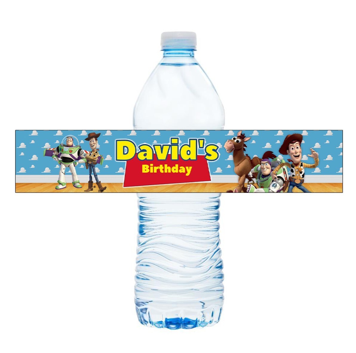 Toy story with name Water Bottle Birthday Party