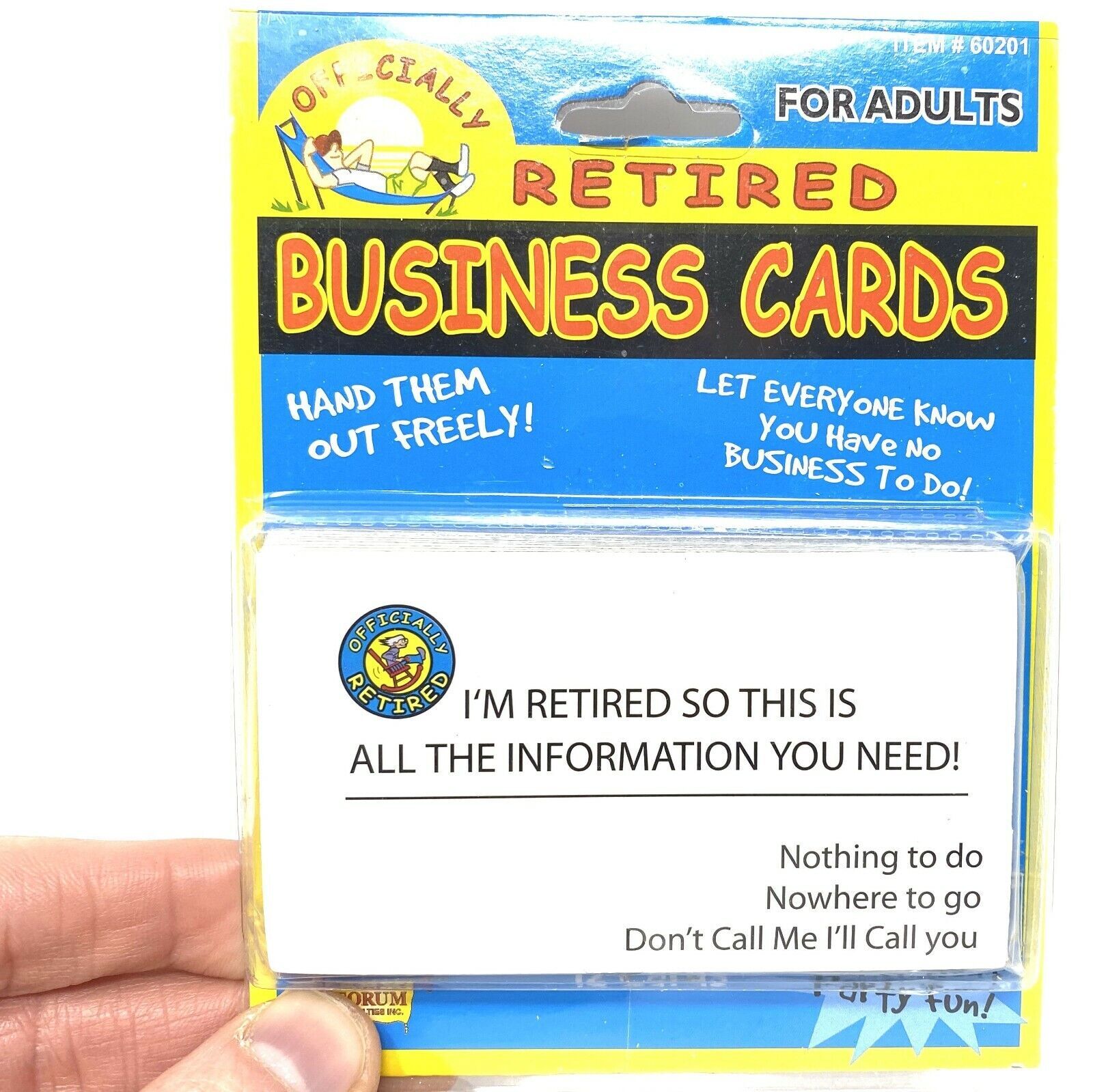 12pk Retirement Retired Business Cards – Over The Hill – Funny GaG Joke Gift