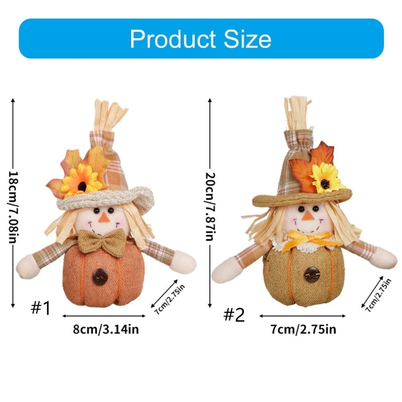 Polyester Cloth Scarecrow Figure Seasonal Tabletop Display for Holiday Event