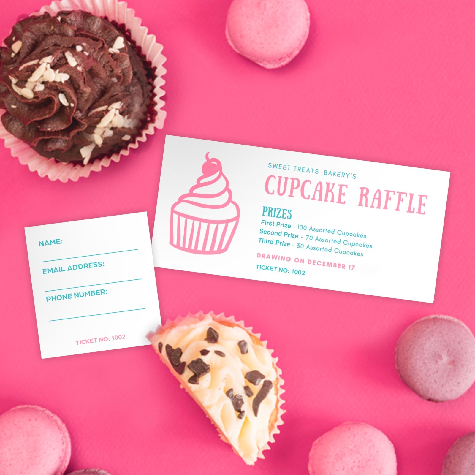 Custom Printable Raffle Tickets with Tear-Away Stubs – 1000 Event Fundraiser Tic