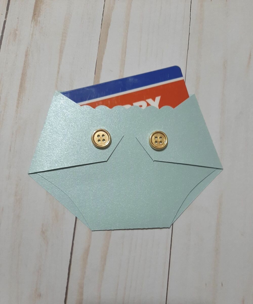 Baby Shower Game Prize – Diaper Shaped Gift Card Holder-Prince- Princess