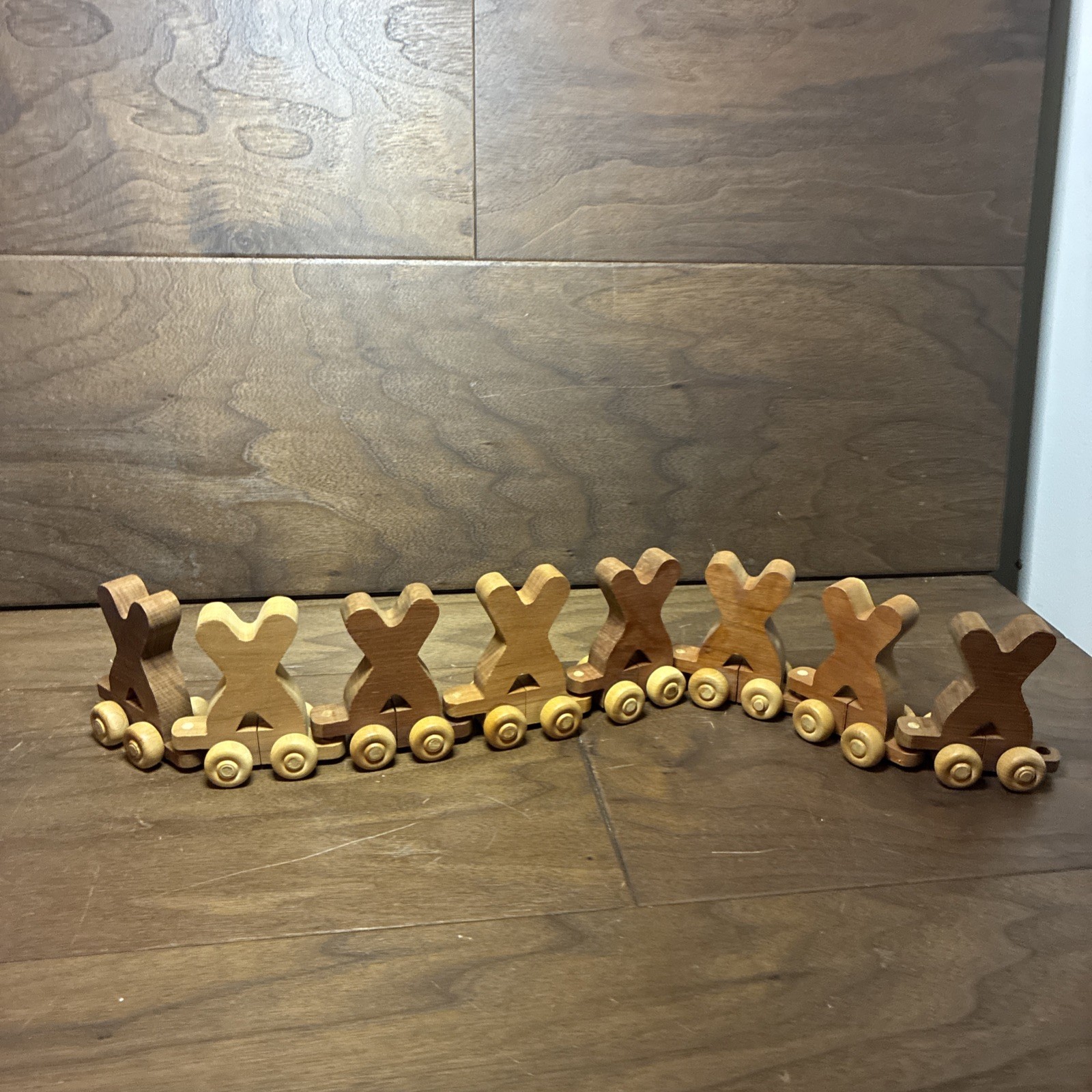Wooden Wood Train Lot Of 8 The Letter X.