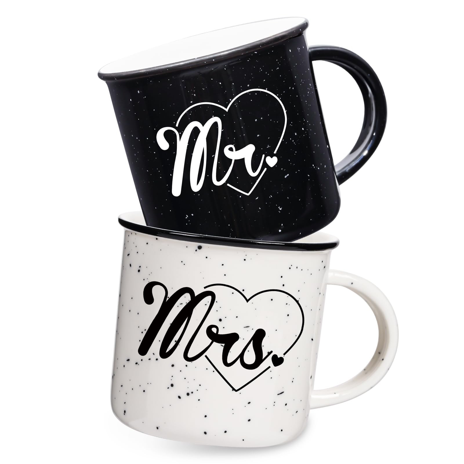 JOVGANK Wedding Gifts for Couples 2026, Mr and Mrs 10 ounces, Black/White