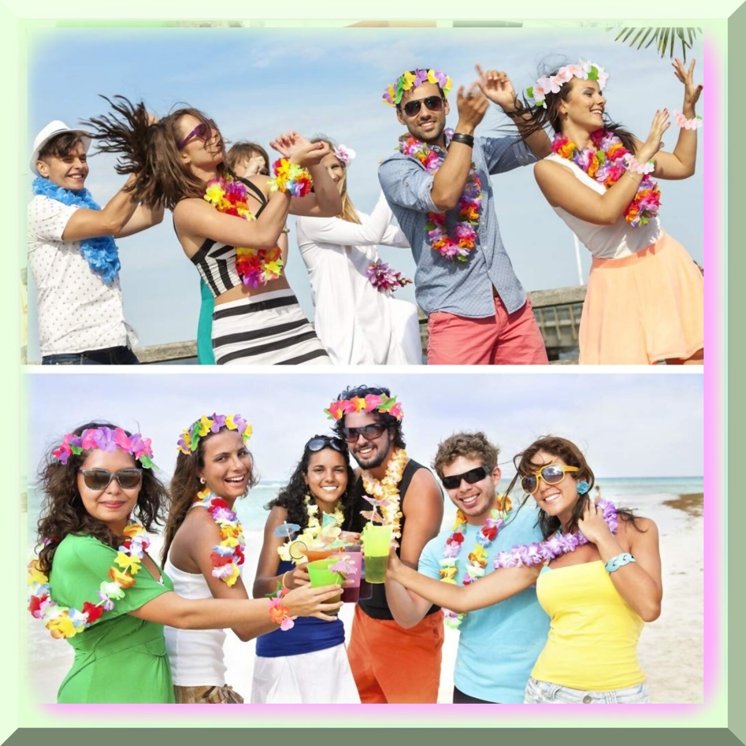 Tropical Party Pack with Leis Headbands Wristbands