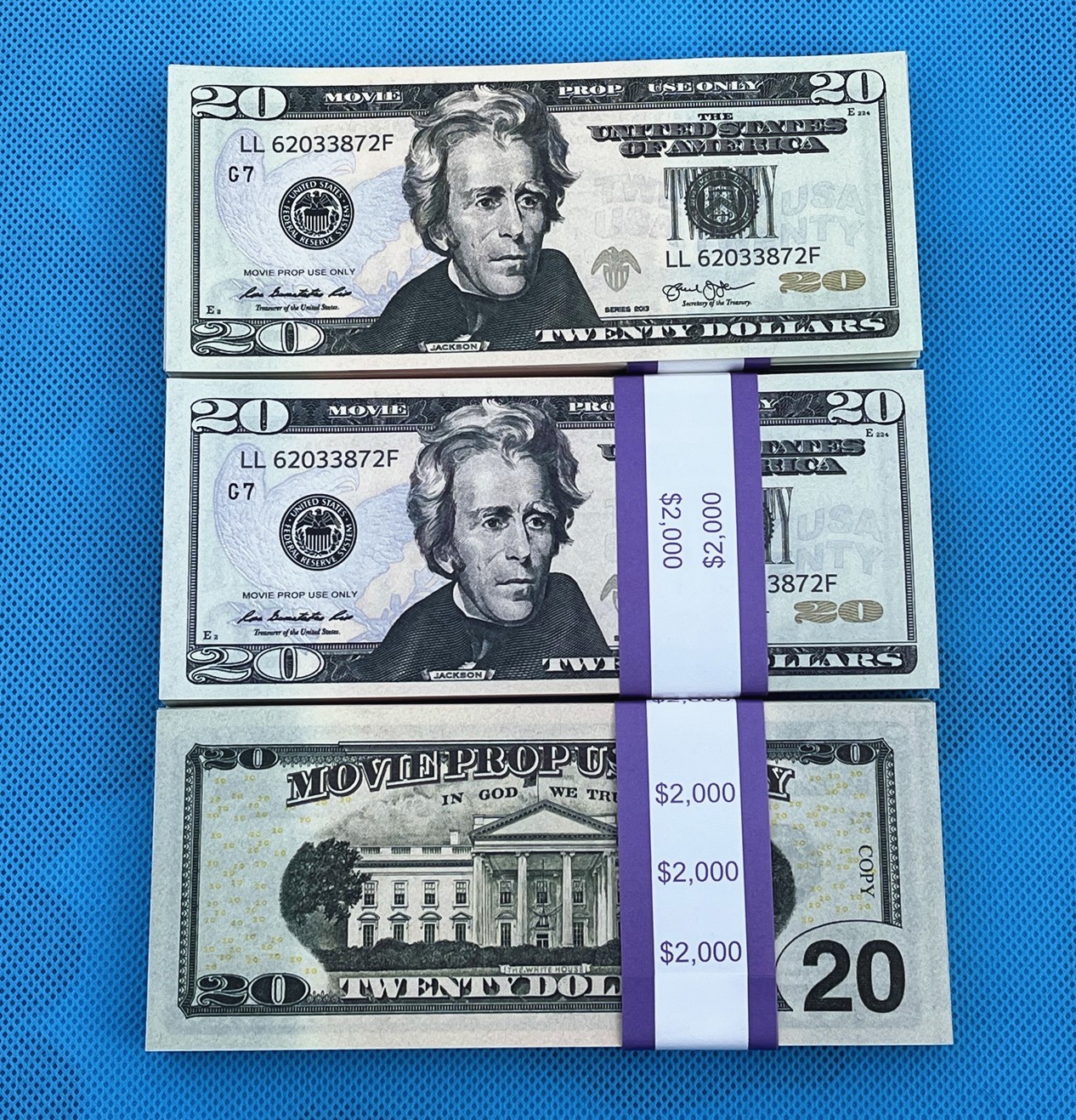 700 Pieces $1,$2, $5,$10, $20, $50,$100 Replica Fake Dollars for Pranks & Movies