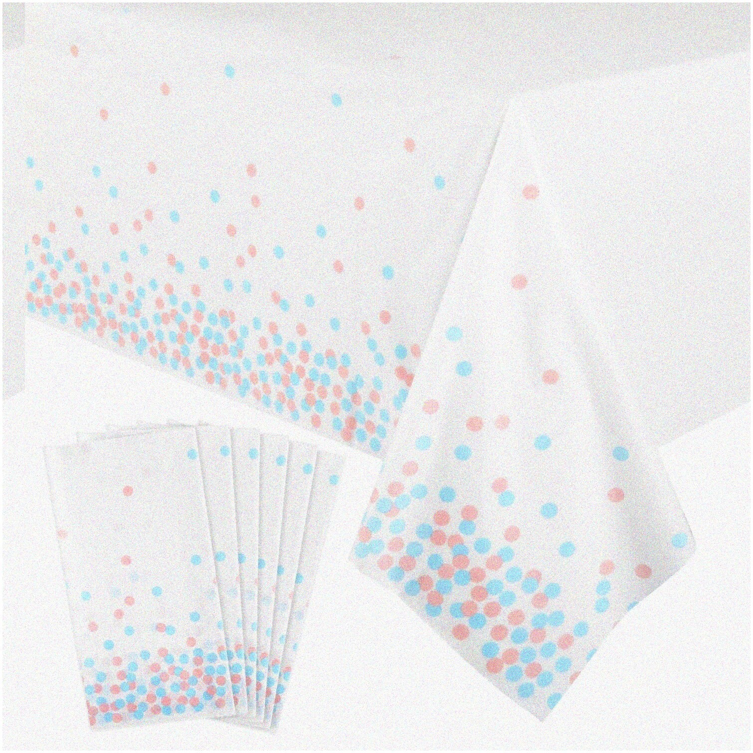 Pink and Blue Confetti Table Covers 6-Pack