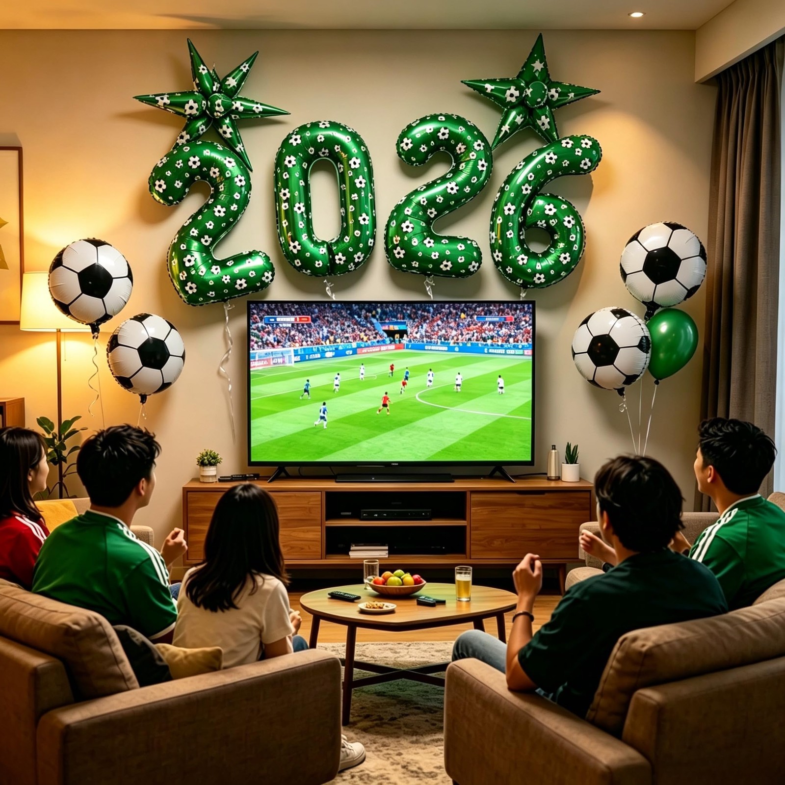 2026 Soccer World Game Party Balloon Set for Cup 40 Inches, Red
