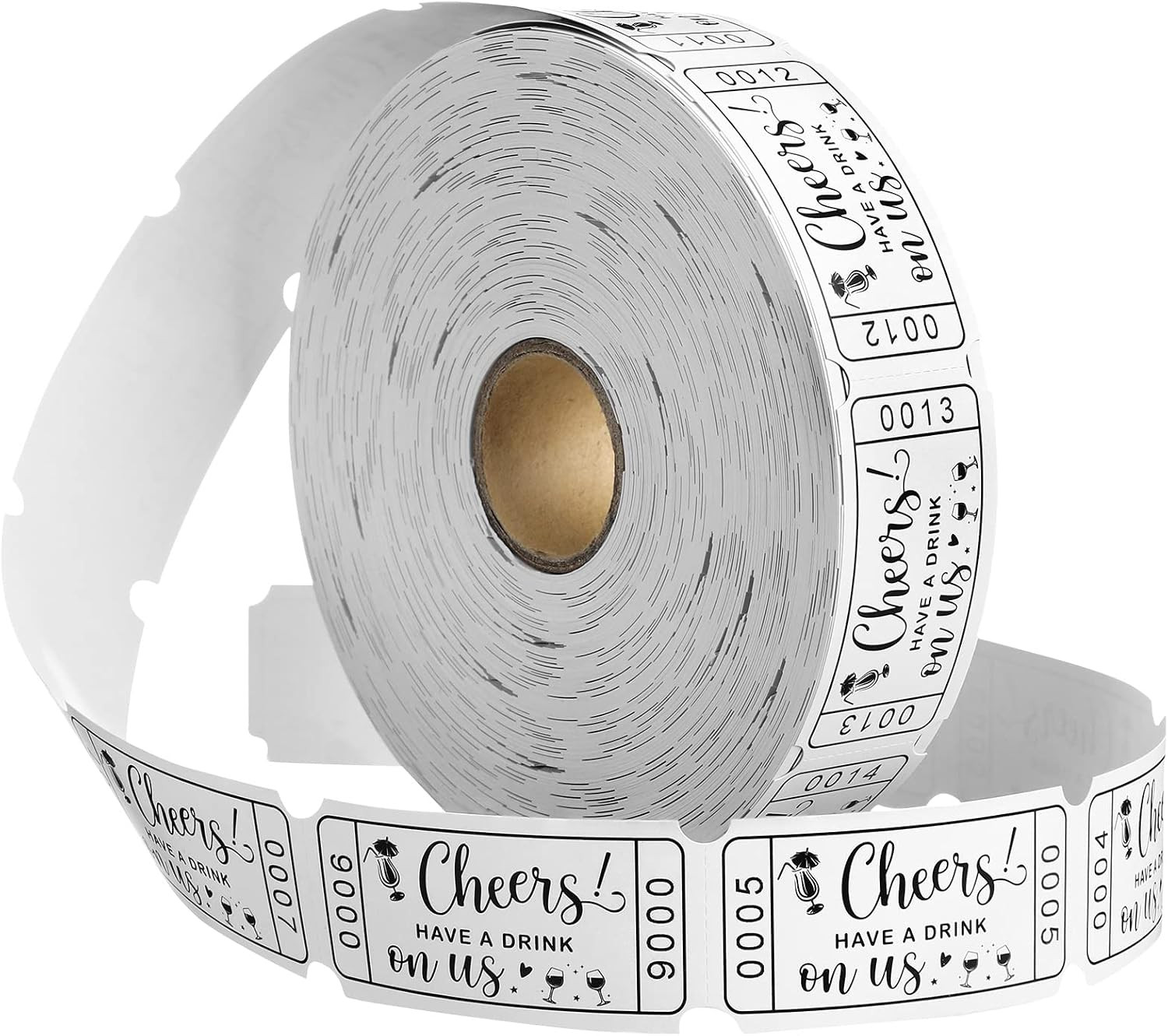 1000 Pcs Drink Raffle Tickets 2″ x 1″ White Drink Tickets Single Roll for Wed…