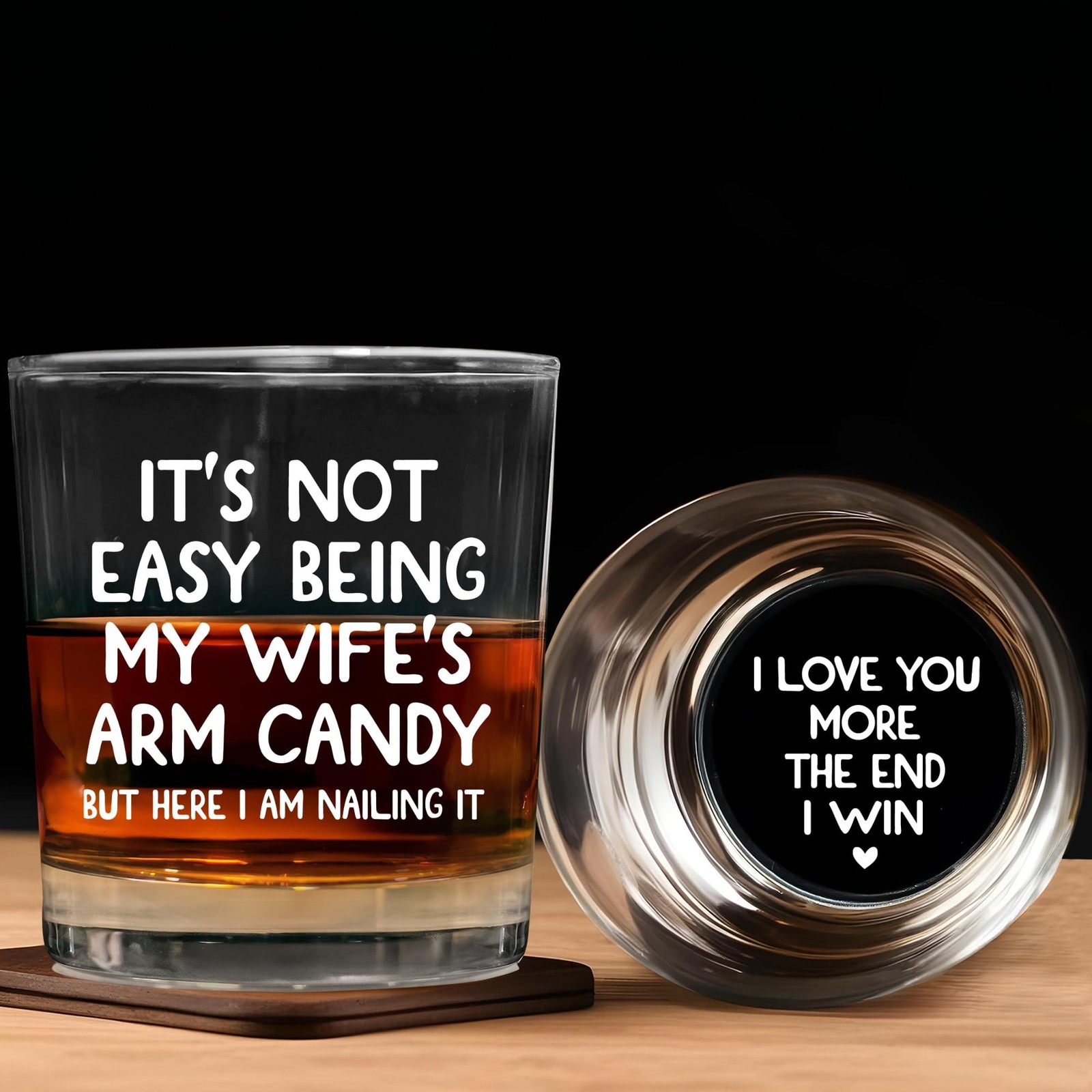 Husband Birthday Gift – 11 oz Engraved Crystal Whiskey Glasses – Funny Annive…