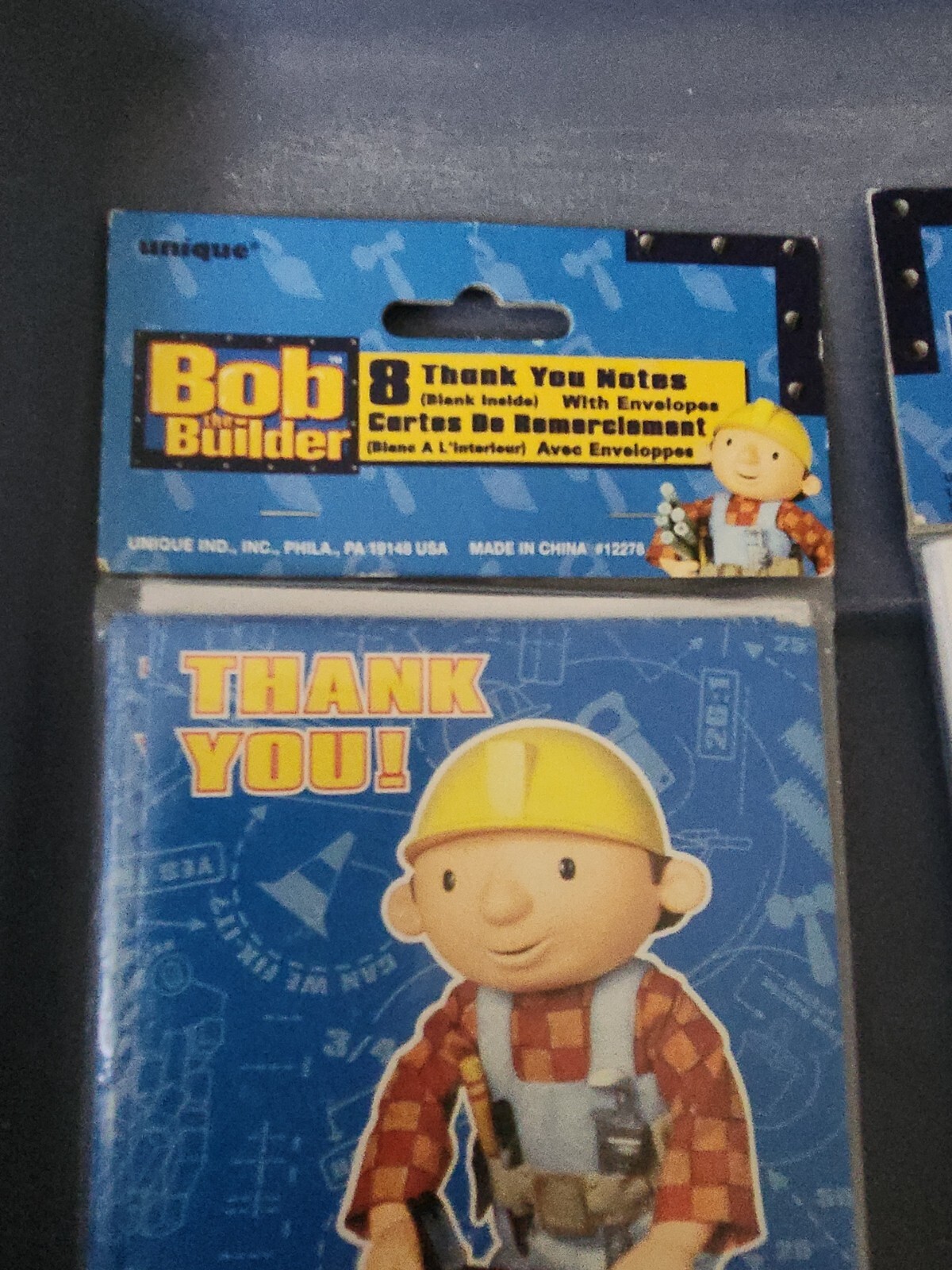 New Lot of 4 Bob the Builder Thank You Cards 8 Pack w/ Envelopes
