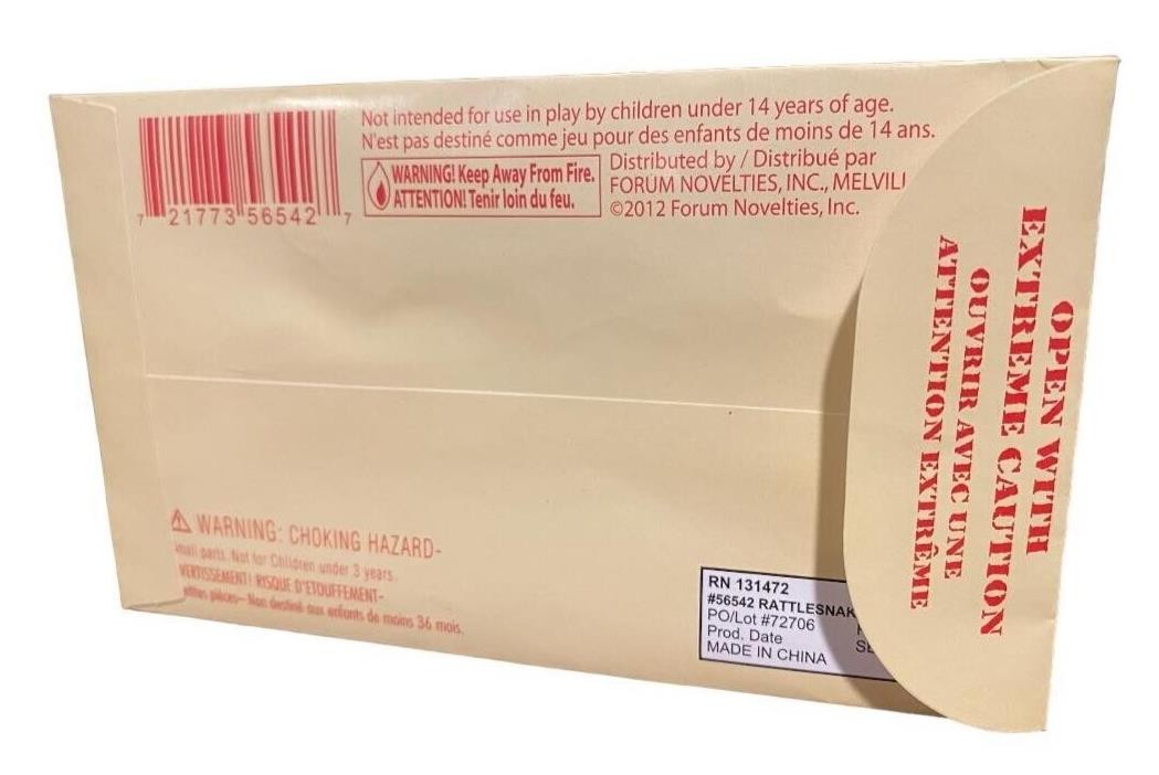 6 RATTLESNAKE EGGS JOKE Envelope Fake Snake Packs Trick Prank Gag Gift Fun Toy