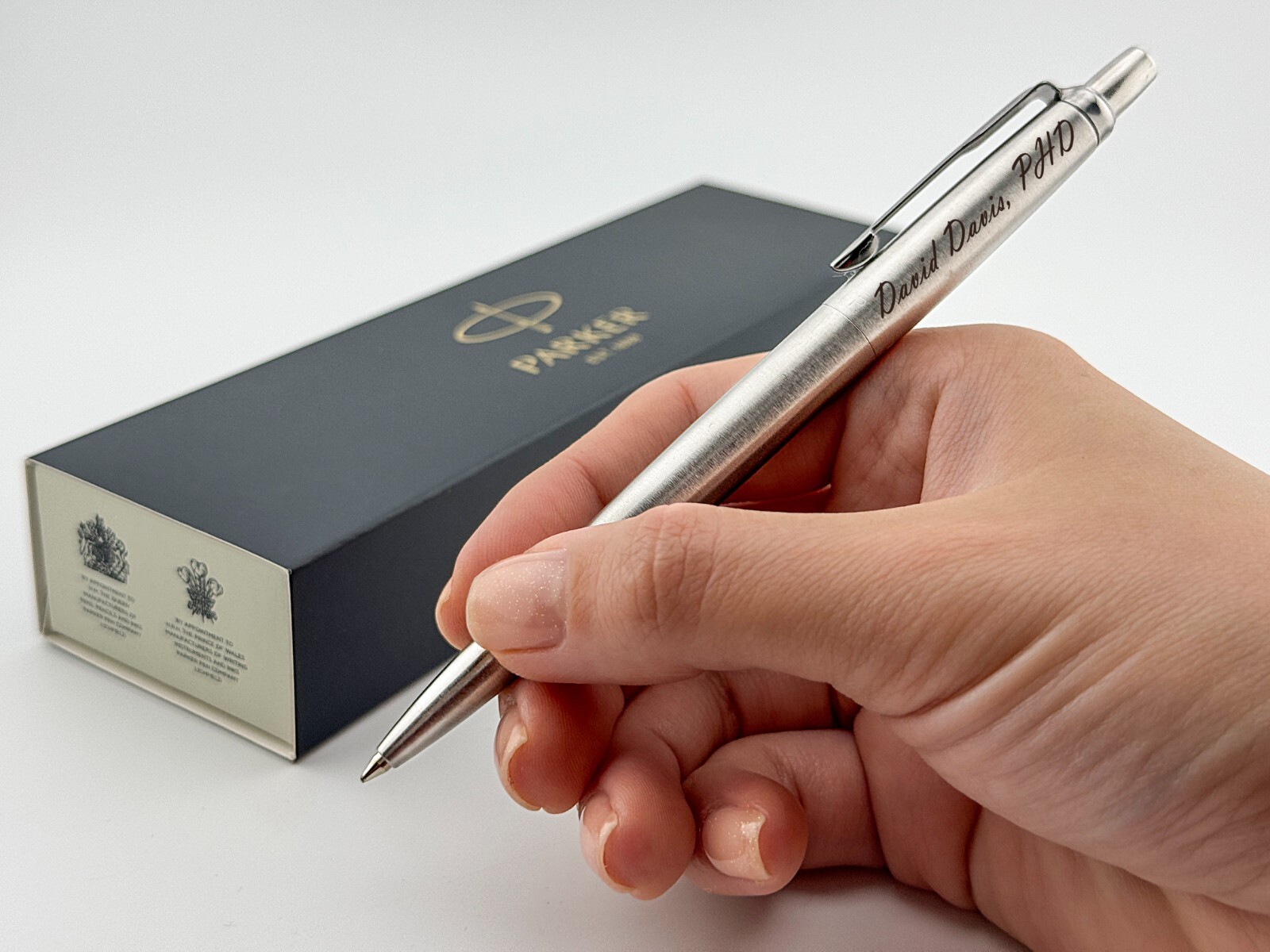 Personalized Engraved Parker IM Ballpoint Pen, Parker Gift Box, Black/Blue Ink