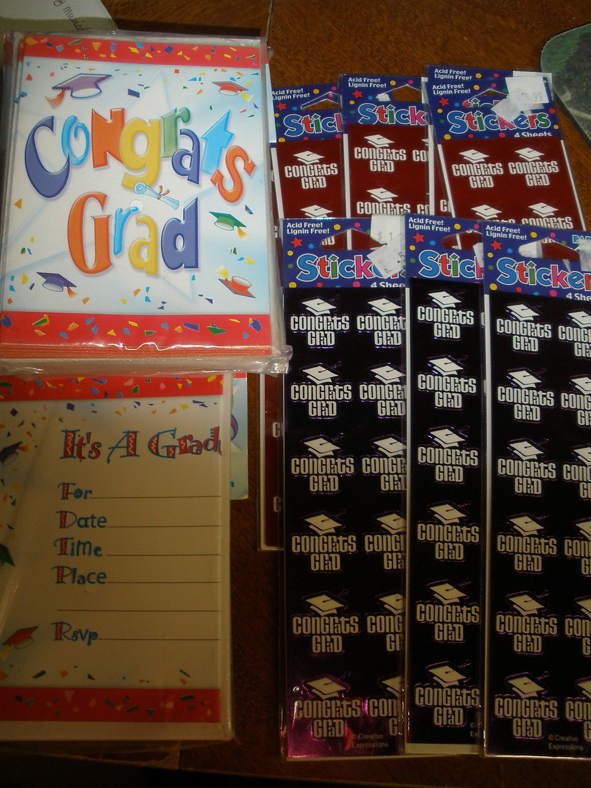 lot of NEW Congrats Grad graduation invitations & stickers