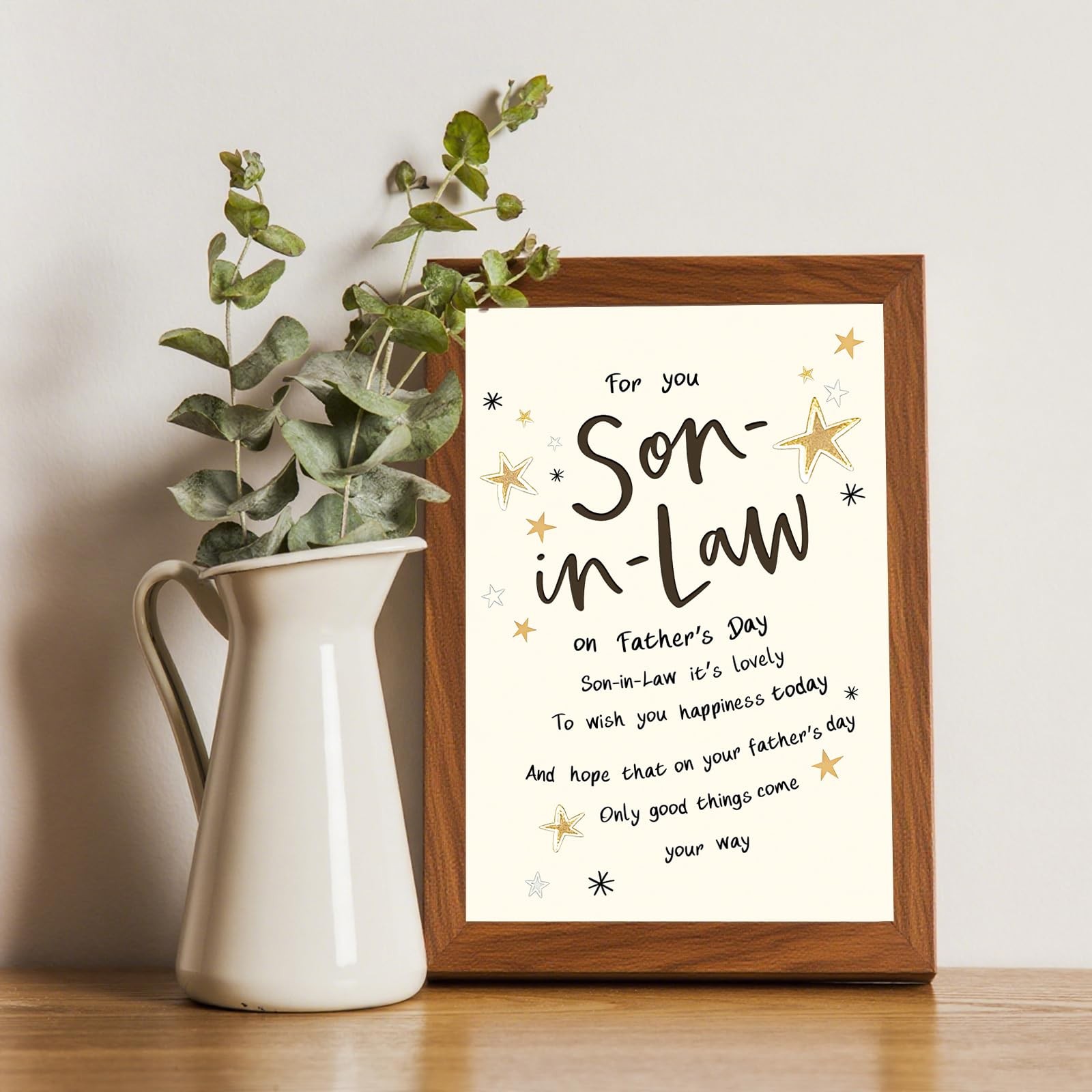 HEJOYN Fathers Day Card Gifts for Son In Law, Law 7×5 inches, QQ-308