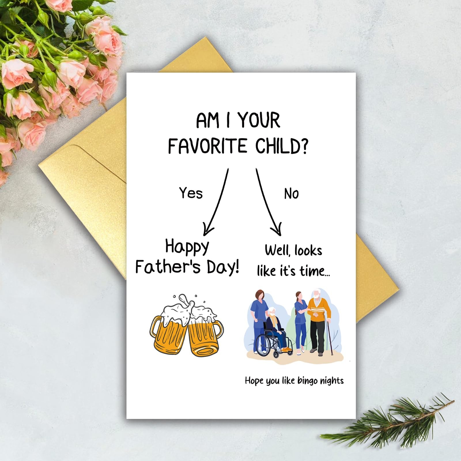 Bhiosng Funny Father’s Day Card for Dad Stepdad 5.3 inches x 8 inches, #3