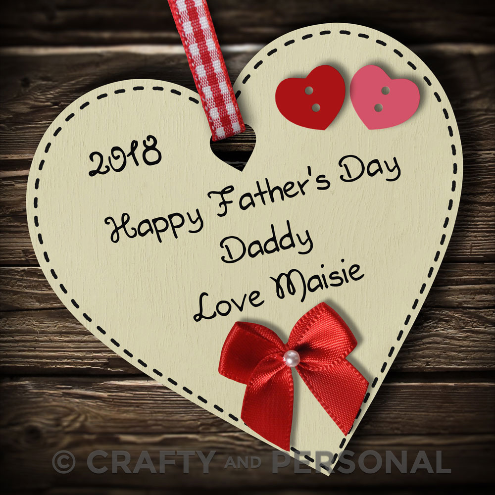 Personalised Fathers Day Gift Plaque or Magnet Heart for Daddy Dad Grandad