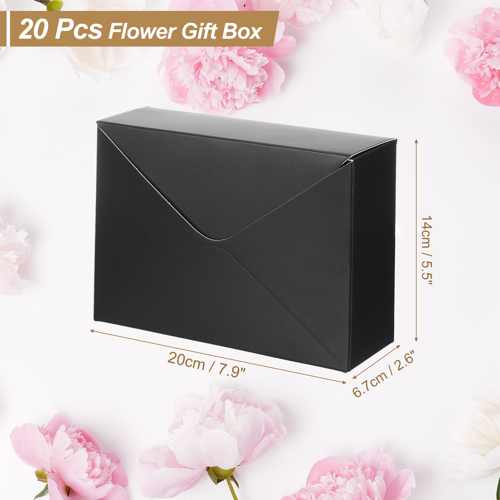 Florist Bouquet Envelope Box, 20 Pack, Black