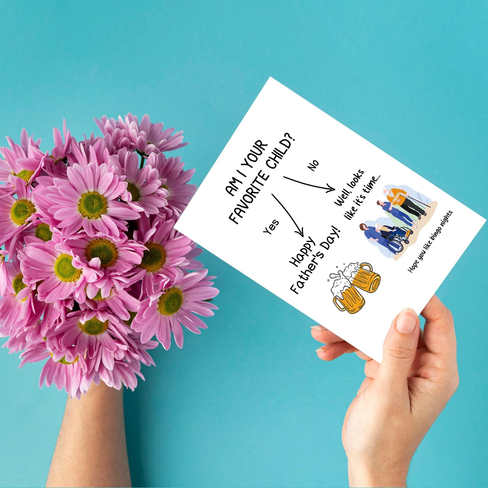 Bhiosng Funny Father’s Day Card for Dad Stepdad 5.3 inches x 8 inches, #3