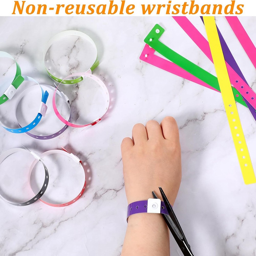 Neon Plastic Wristbands 60 Pcs Vinyl in 10 Colors, for Events M9V85716