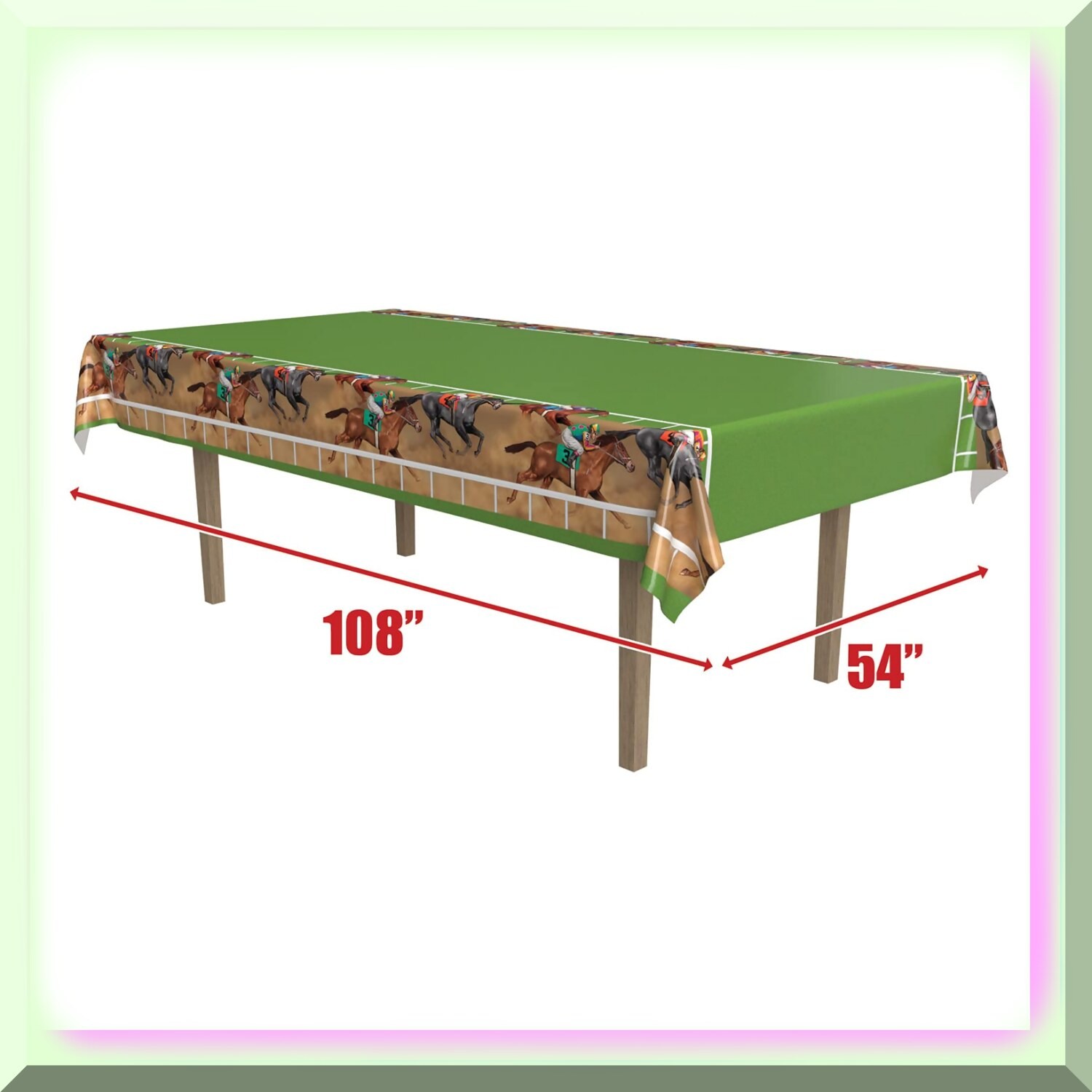 Derby Day Plastic Tablecloth 54×108 inches