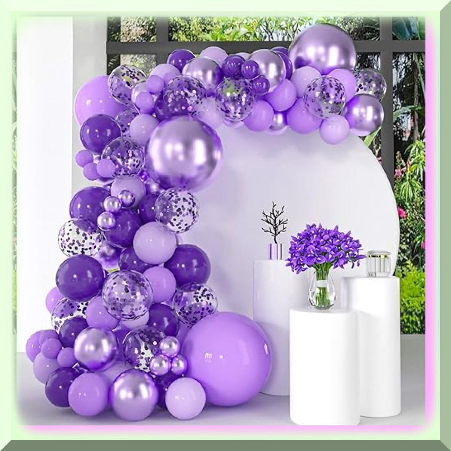Purple Latex Balloon Party Kit 129 Pieces