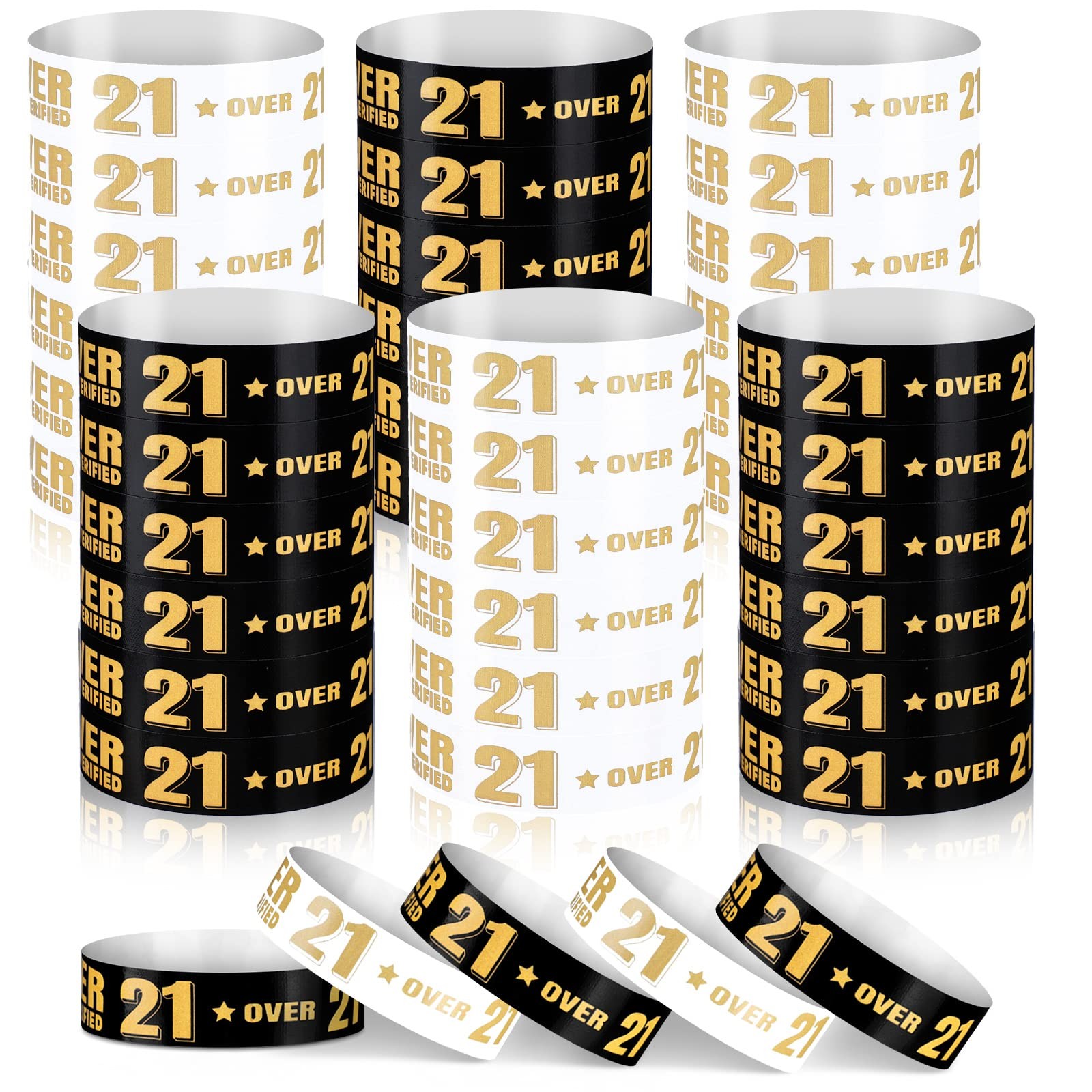 600 Pcs over 21 Wristbands for Events Colored Waterproof Wrist Bands Paper Wrist