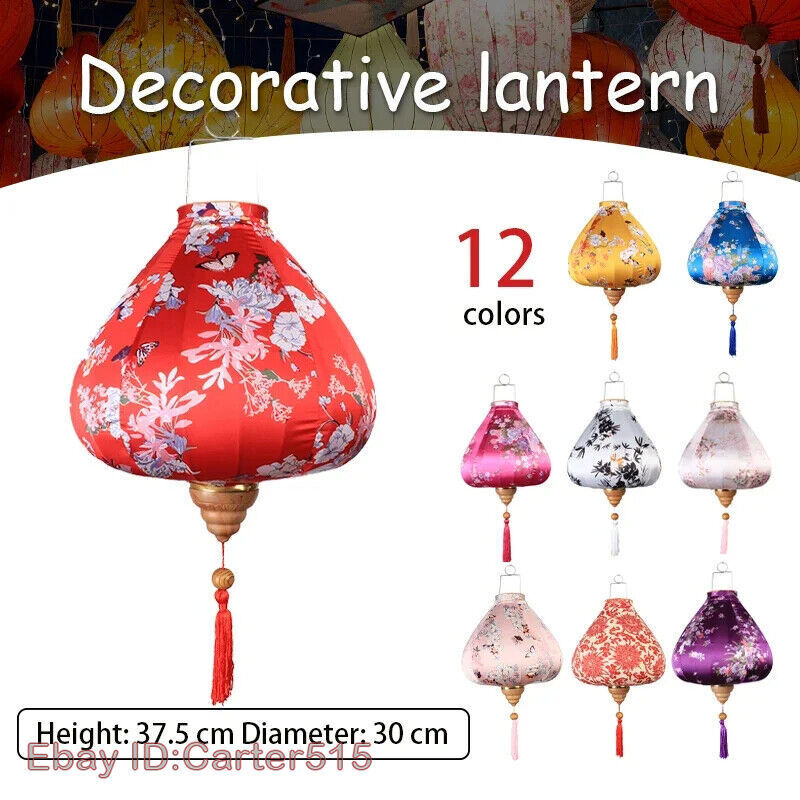 Chinese Lantern Traditional Silk Lantern Balcony Party New Year Hanging Lanterns